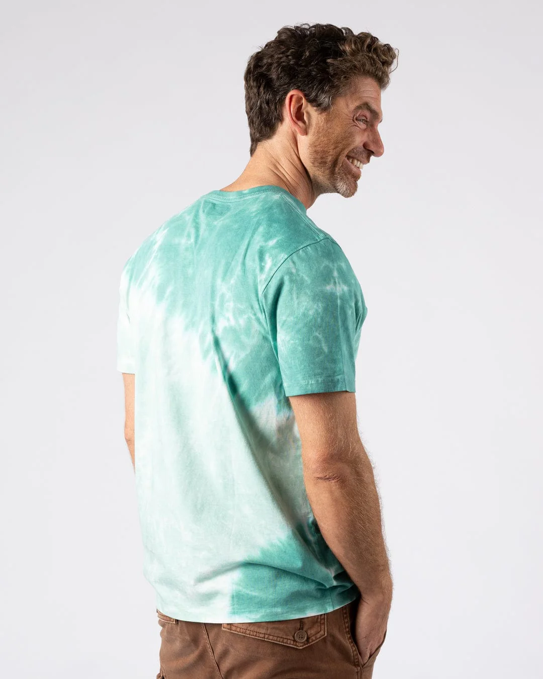 Original SR Mens Oversized Tie Dye Short Sleeve T-Shirt in Green - Image 4
