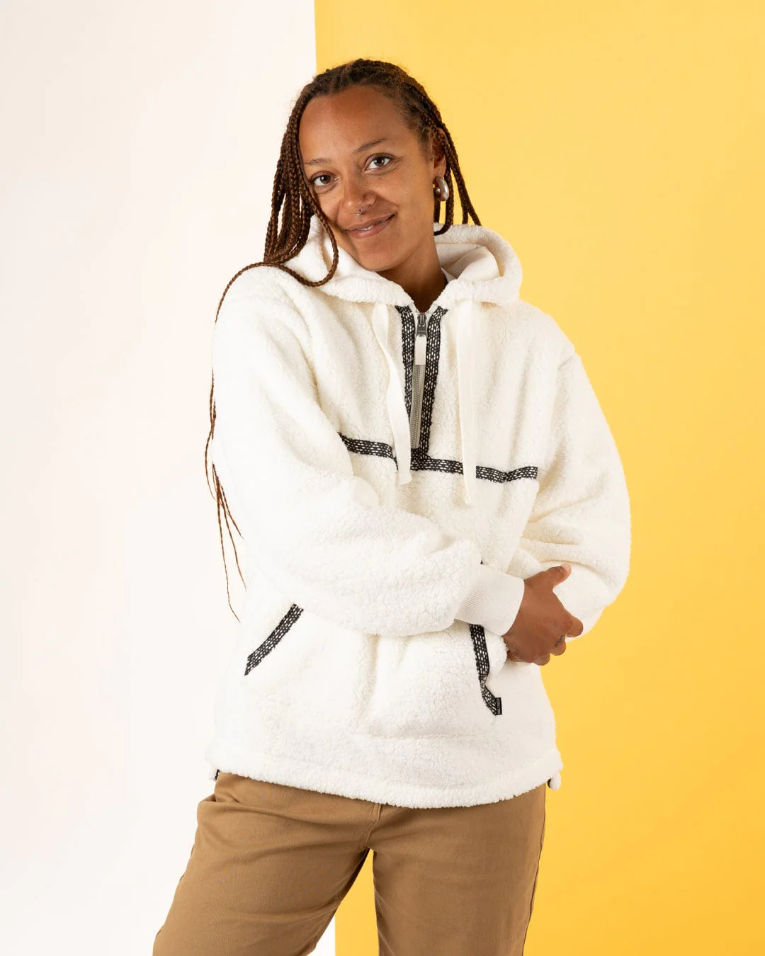 Orla Womens Fleece in Cream - Image 9