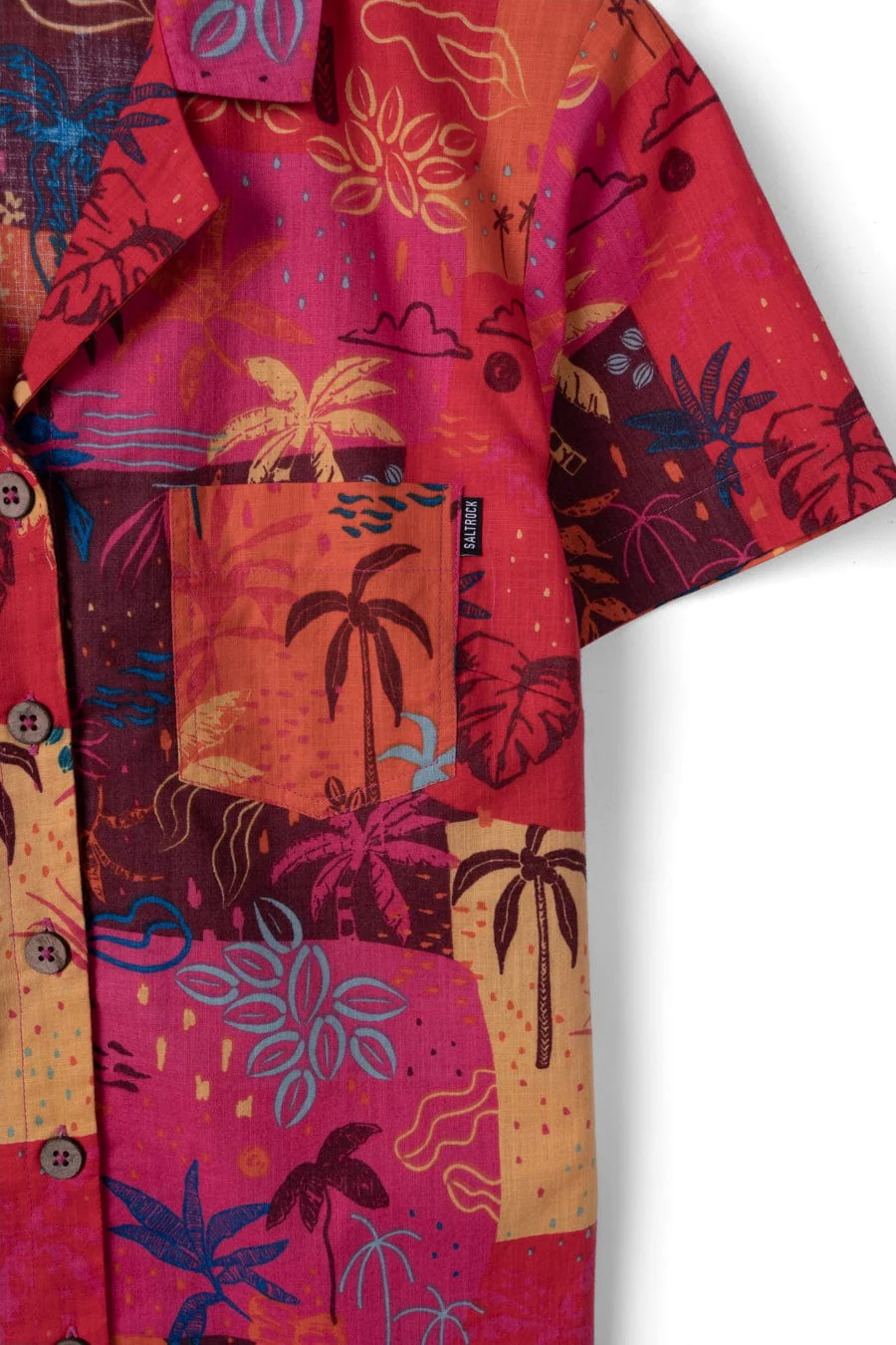 Palm Block Womens Short Sleeve Shirt in Multi - Image 7