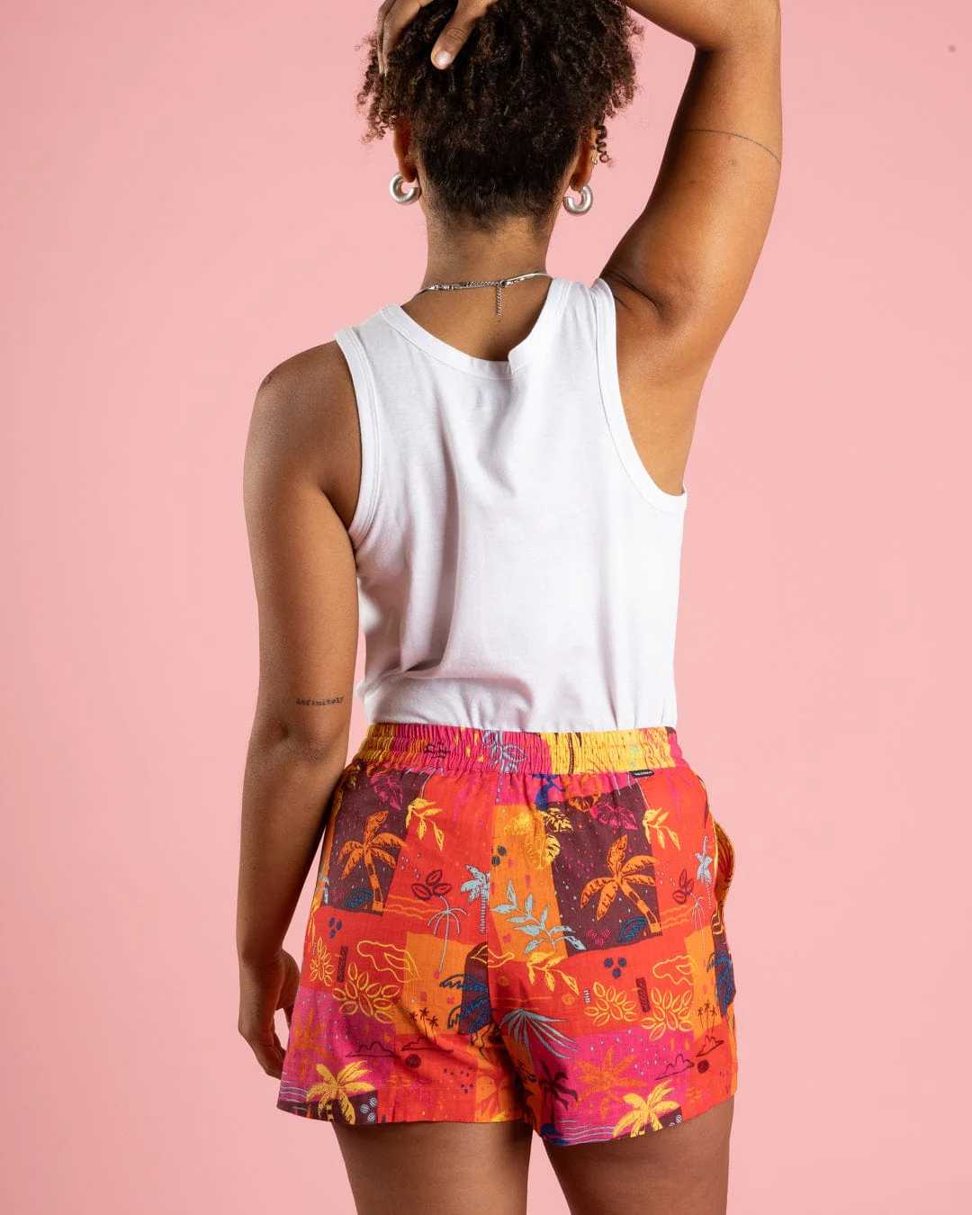 Palm Block Womens Shorts in Multi - Image 6