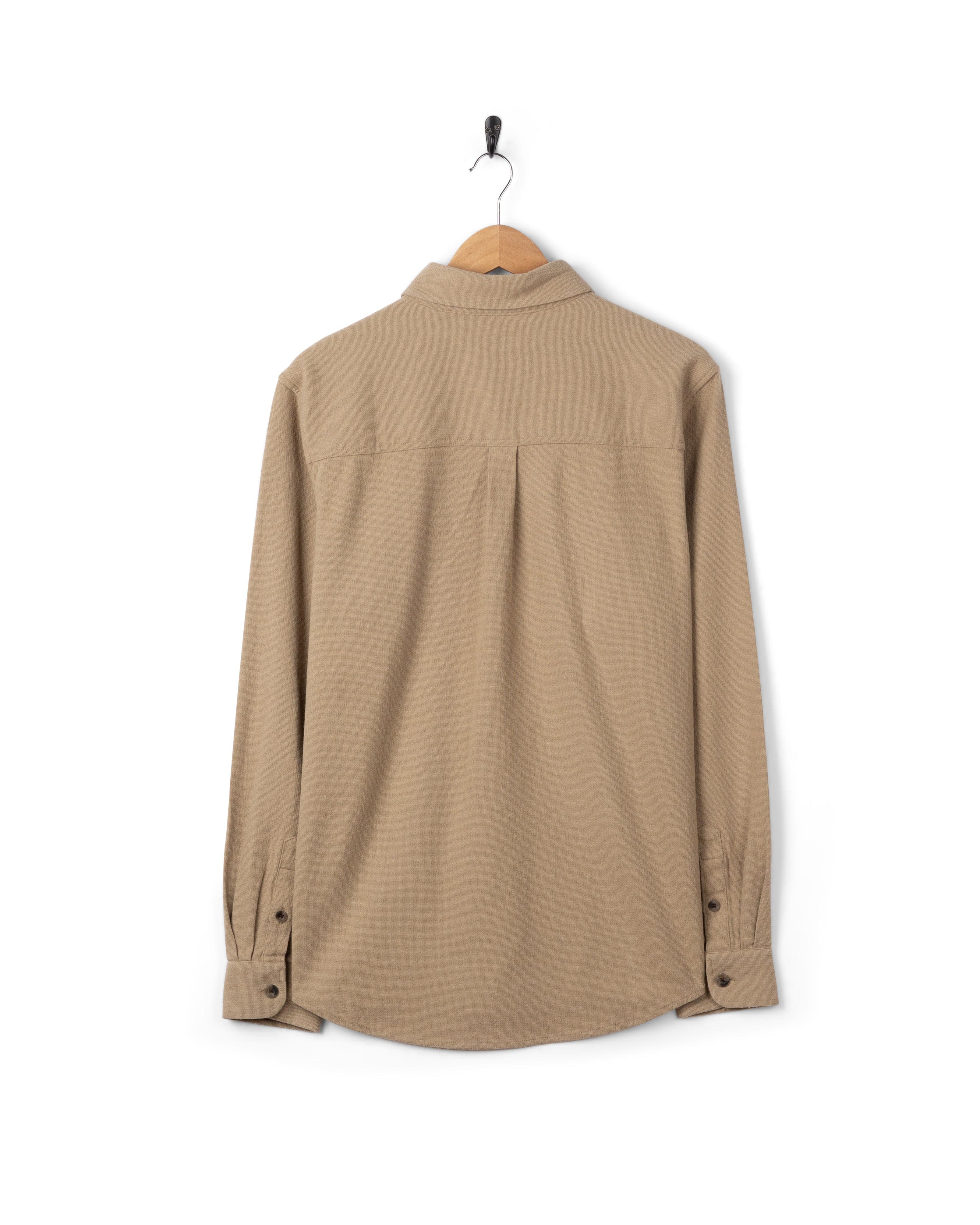 Penare 2 Mens Long Sleeve Shirt in Beige - Image 6