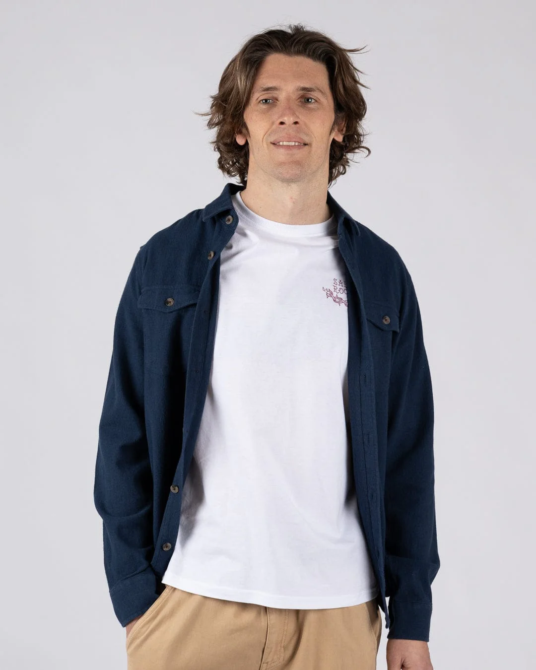 Penare 2 Mens Long Sleeve Shirt in Blue - Image 10