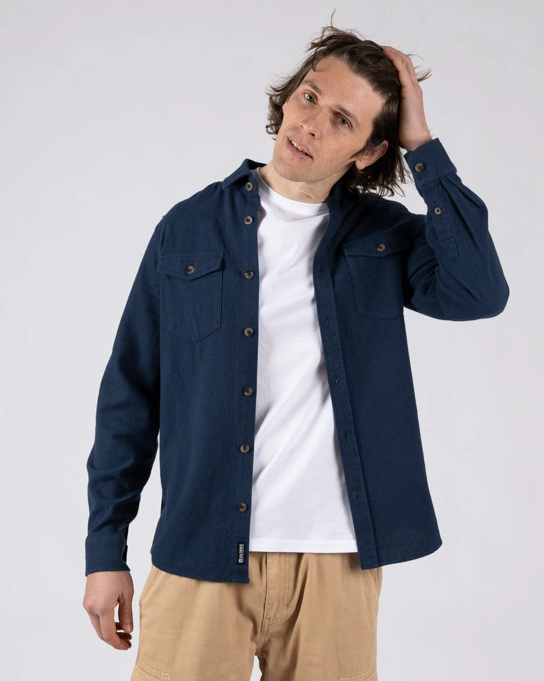 Penare 2 Mens Long Sleeve Shirt in Blue - Image 12