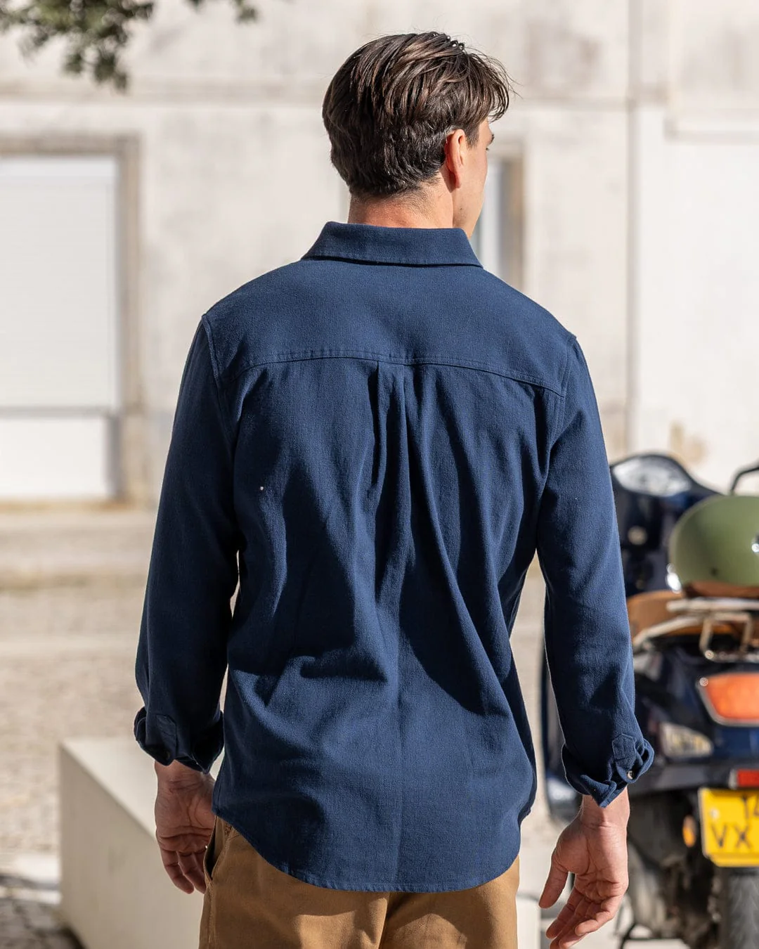 Penare 2 Mens Long Sleeve Shirt in Blue - Image 3