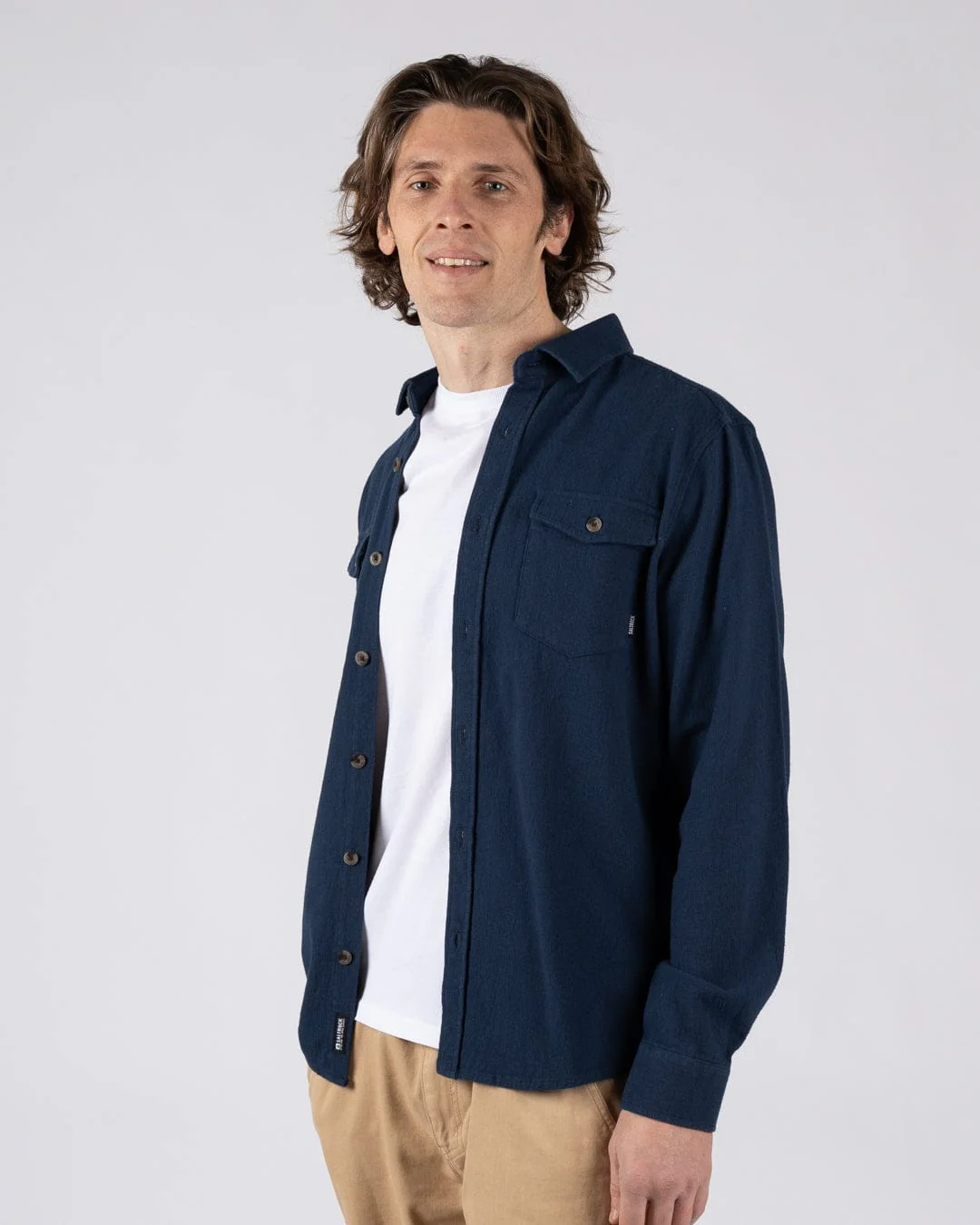 Penare 2 Mens Long Sleeve Shirt in Blue - Image 5