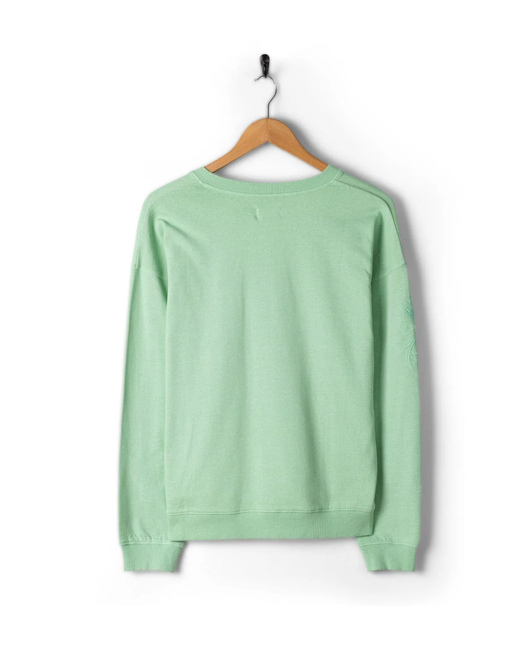 Penny Womens V-Neck Sweatshirt in Light Green - Image 6