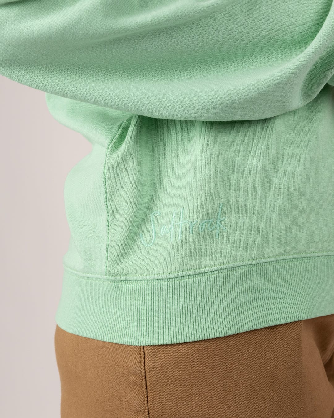 Penny Womens V-Neck Sweatshirt in Light Green - Image 7