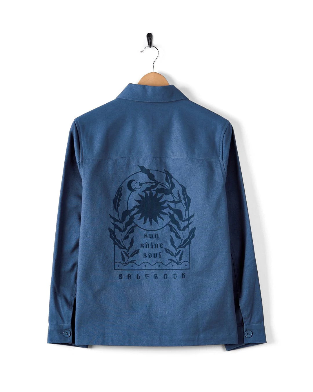 Peta Womens Lightweight Canvas Shacket in Blue - Image 11