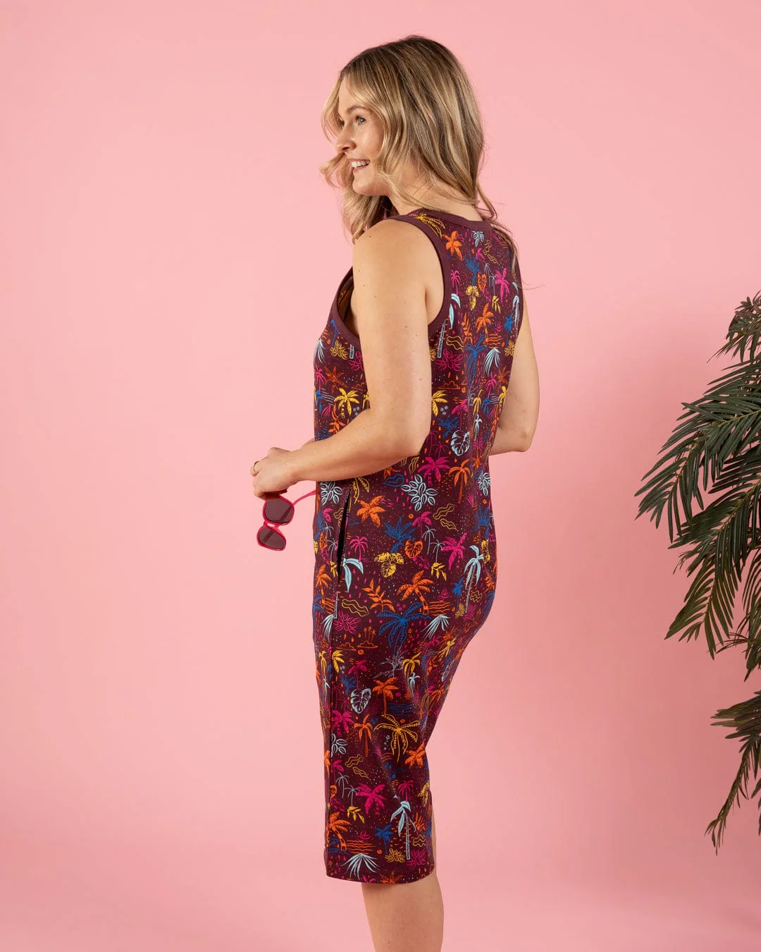 Pia Womens Midi Dress in Purple - Image 7