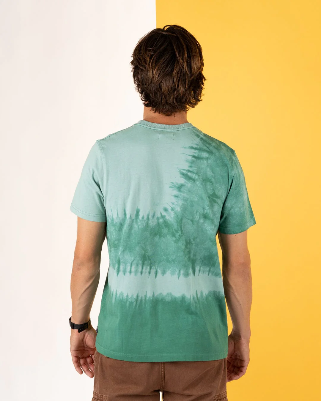 Pitcher Embroidery Mens Tie Dye T-Shirt -Green - Image 4