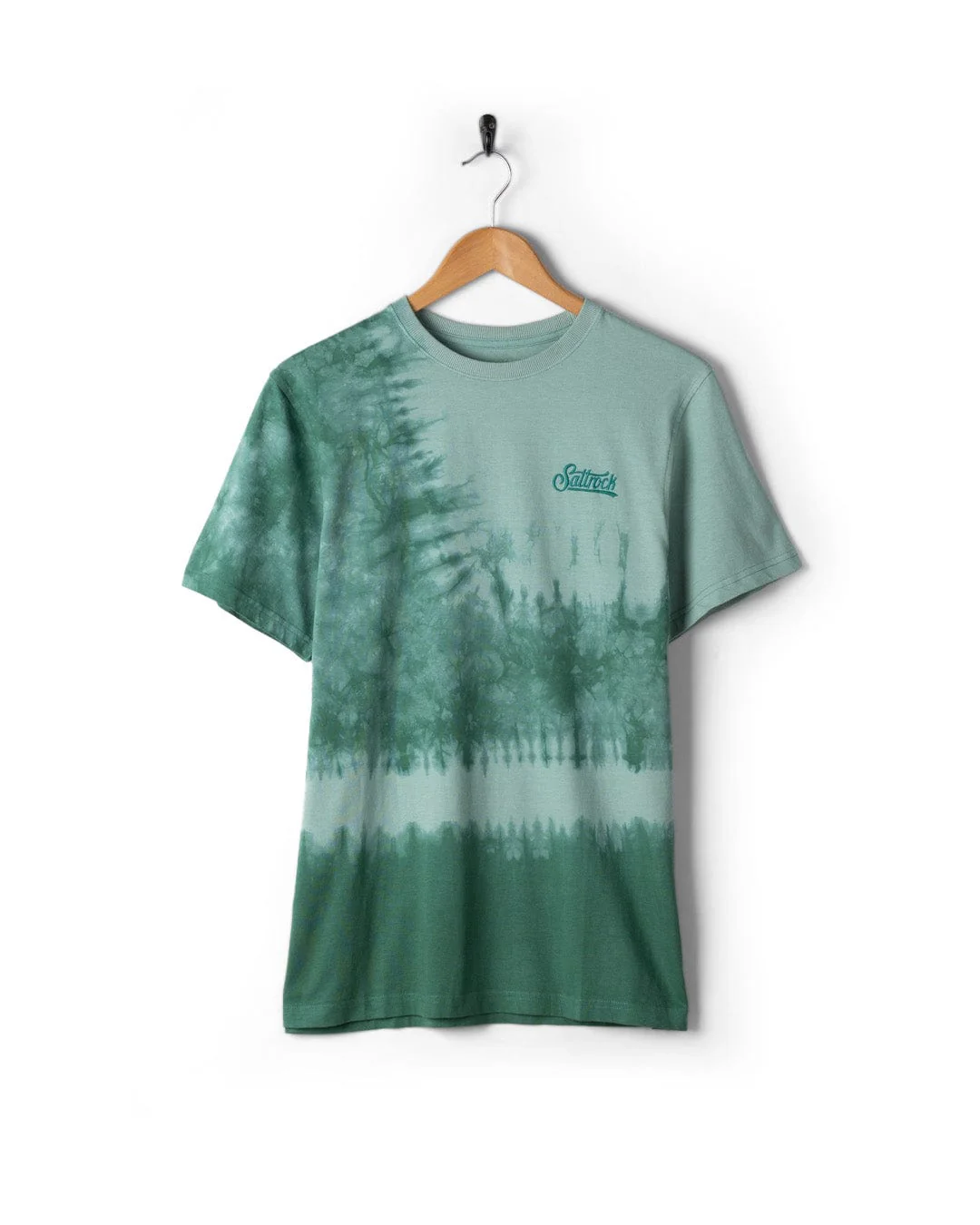 Pitcher Embroidery Mens Tie Dye T-Shirt -Green - Image 5