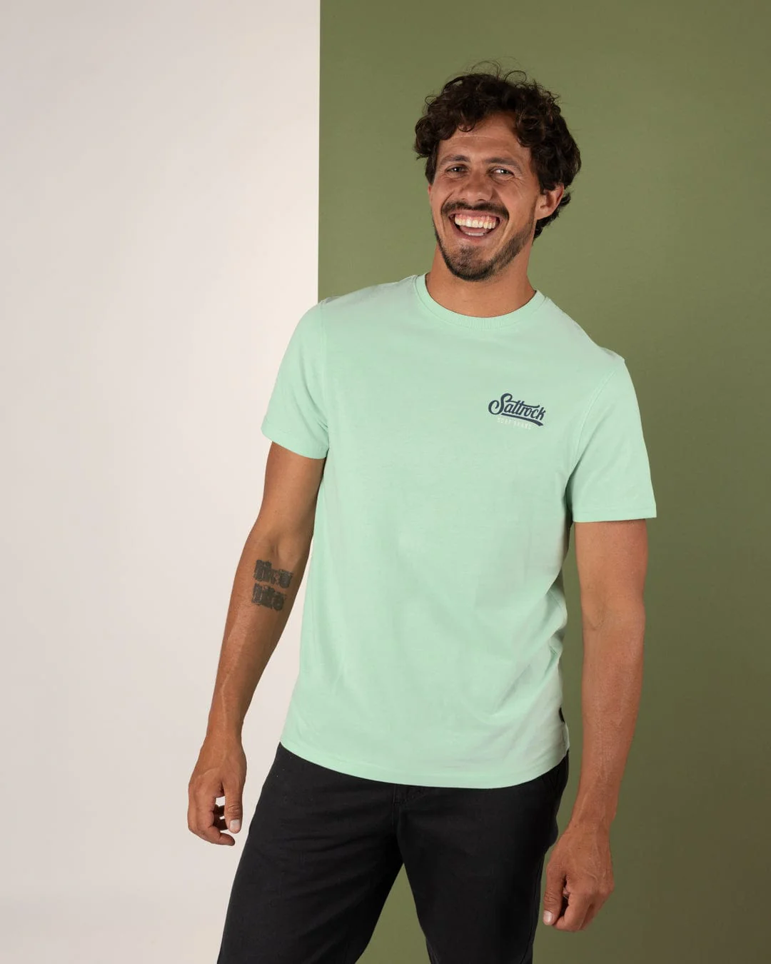 Pitcher Mens Short Sleeve T-Shirt in Light Green - Image 3