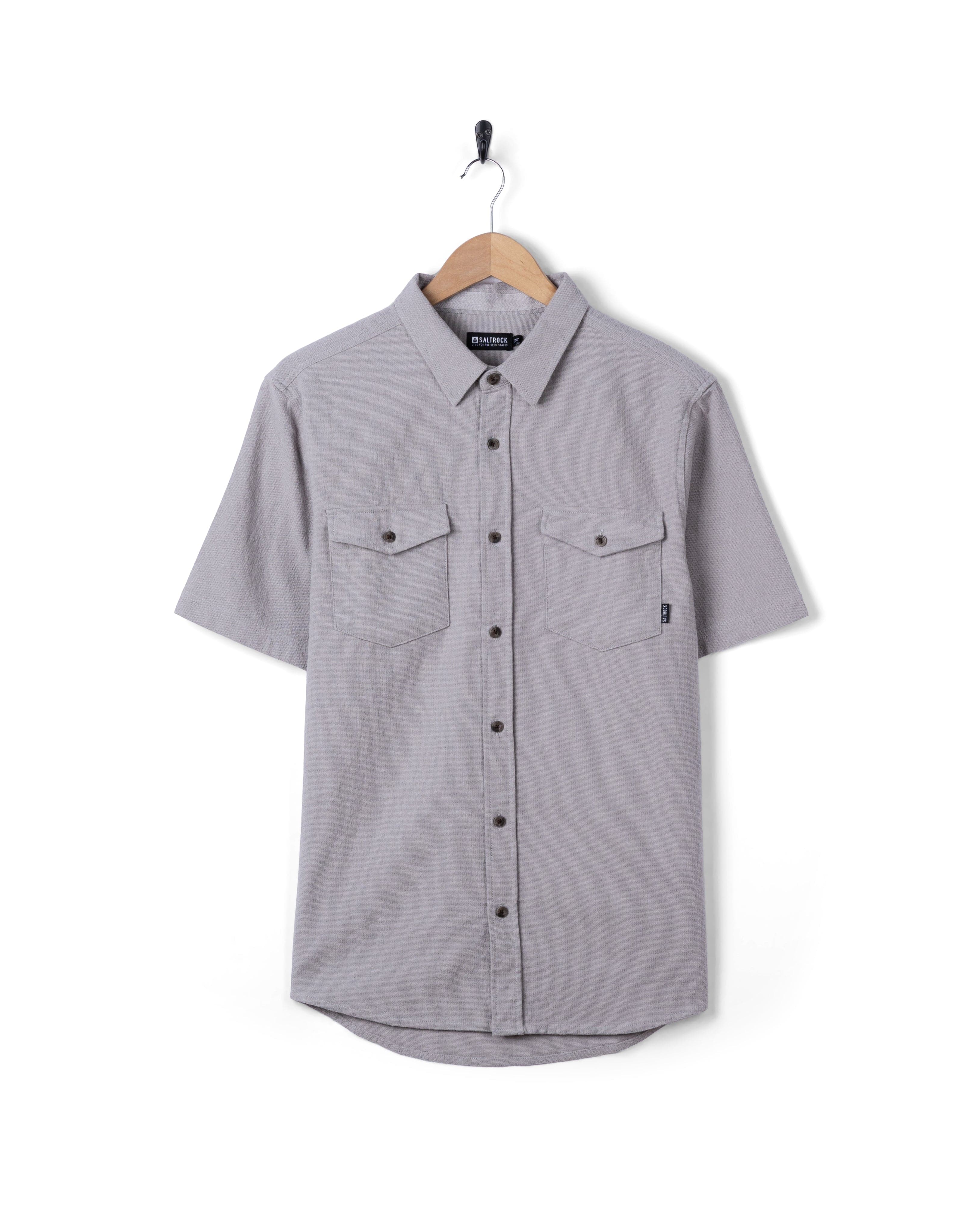 Polperro Mens Short Sleeve Shirt in Grey - Image 2