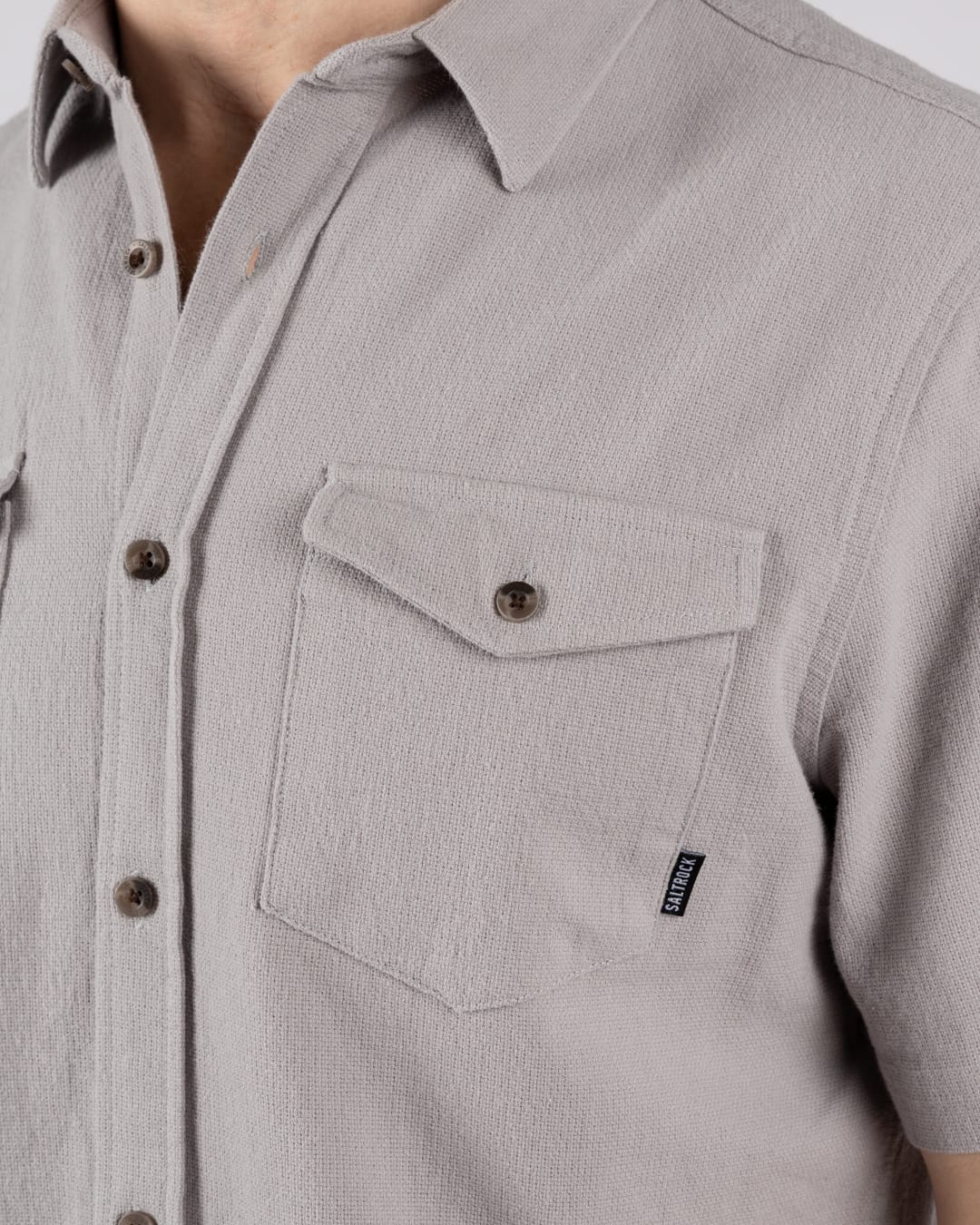 Polperro Mens Short Sleeve Shirt in Grey - Image 4