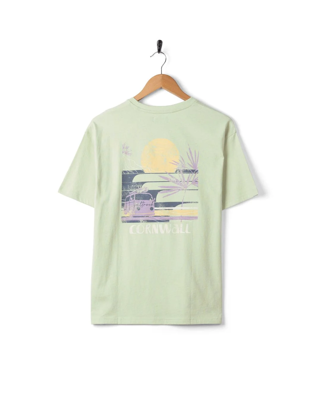 Poster Location Cornwall Womens Oversized Short Sleeve T-Shirt in Light Green - Image 5