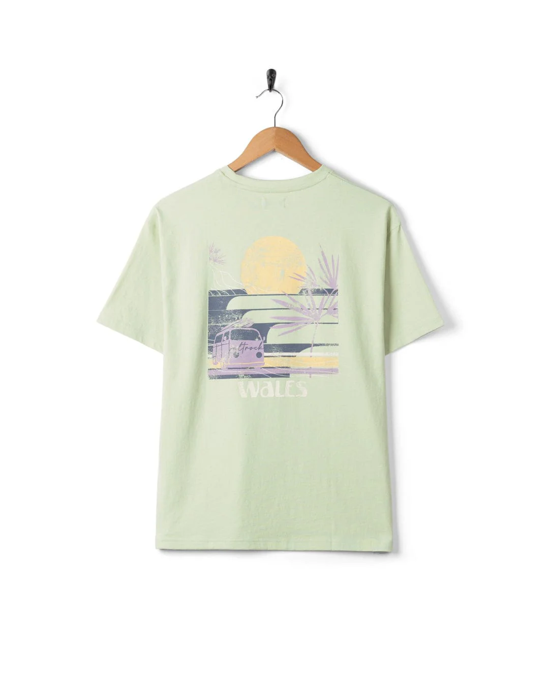 Poster Location Wales Womens Oversized Short Sleeve T-Shirt in Light Green - Image 5