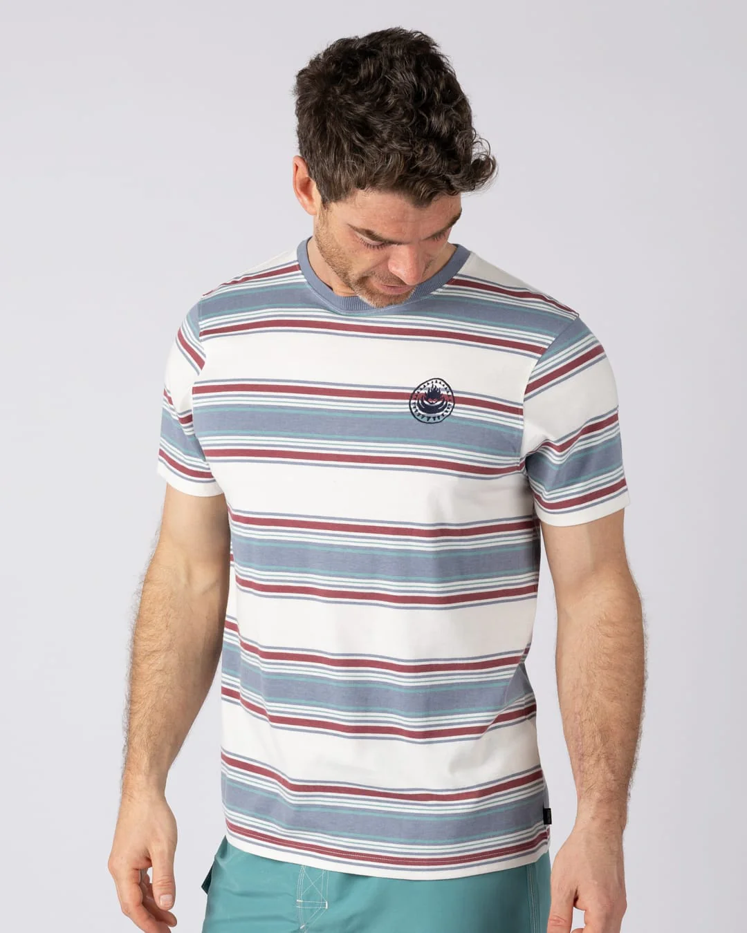 Race Heritage Mens Short Sleeve T-Shirt in Cream - Image 3
