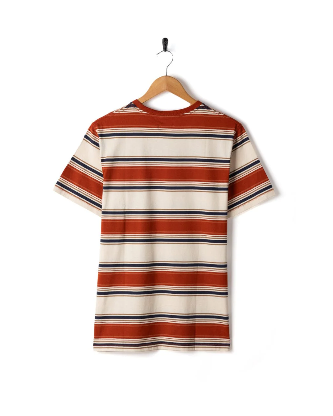 Race Mens Striped T-Shirt in Orange - Image 4