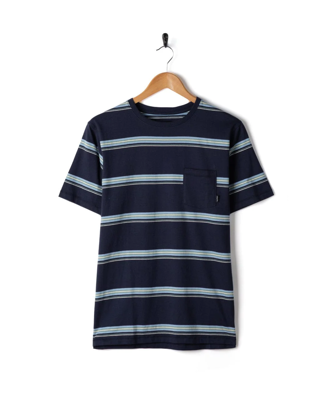 Race Mens Striped T-Shirt in Blue - Image 4