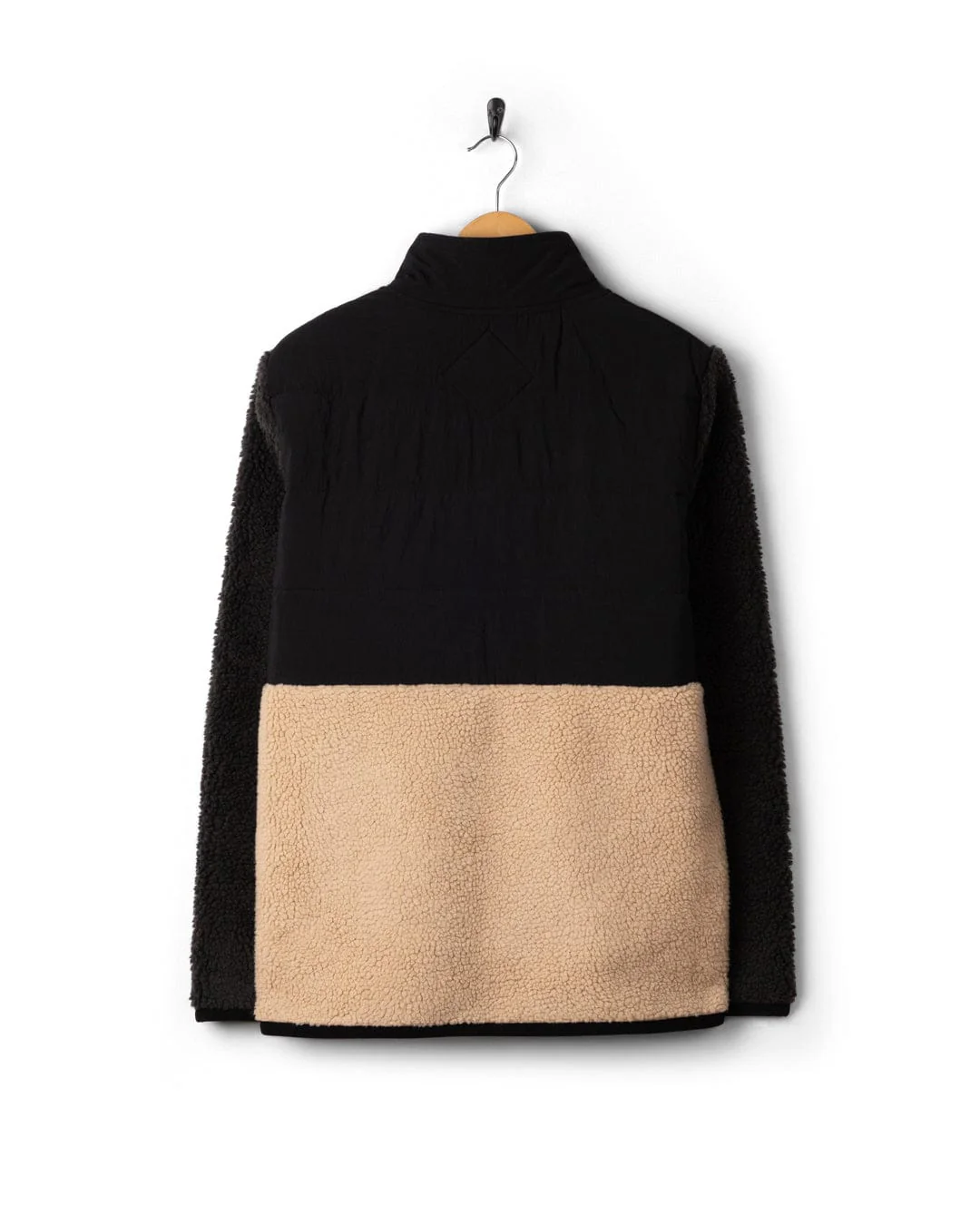 Rafe Mens Zip Fleece in Black/Beige - Image 13