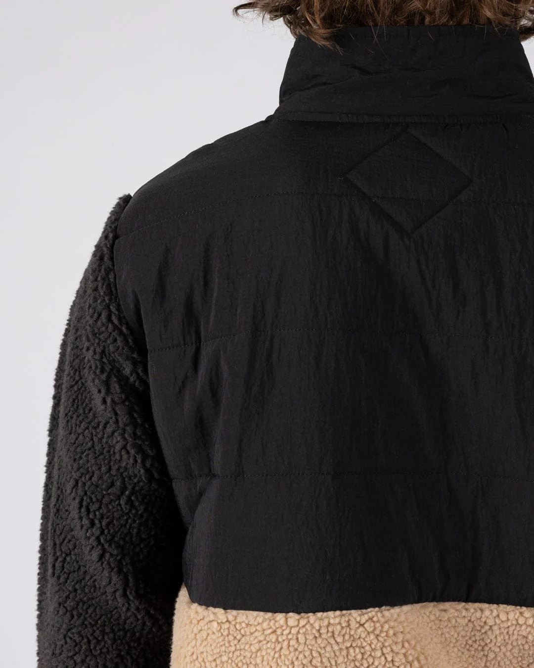Rafe Mens Zip Fleece in Black/Beige - Image 14