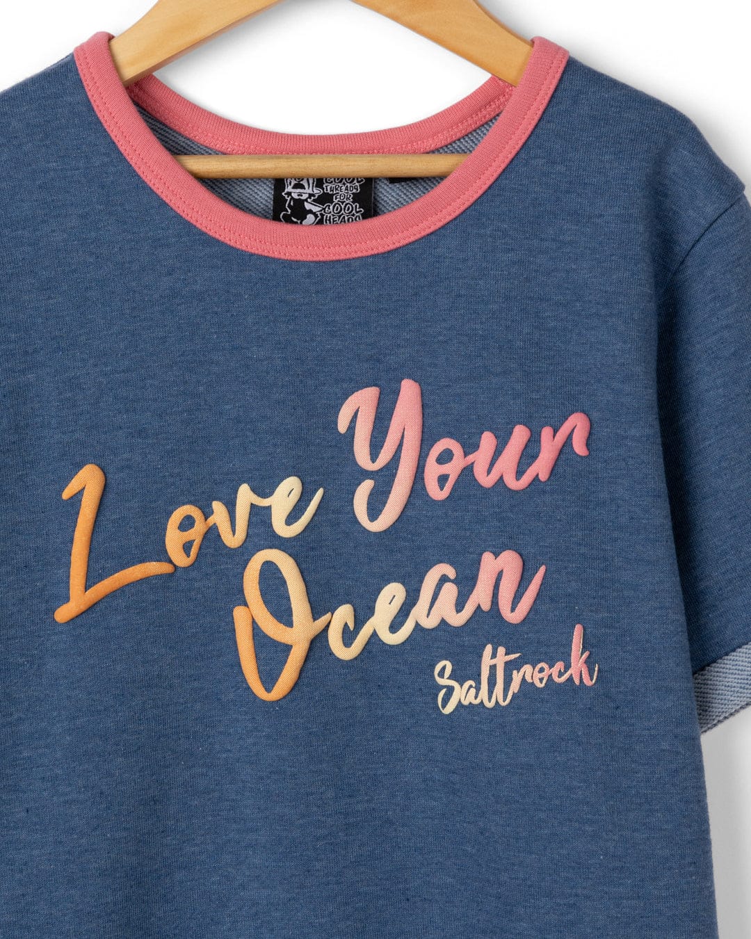 Rainbow Ocean Kids Dress in Dark Blue - Image 6