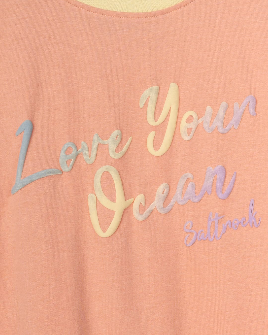 Rainbow Ocean Kids Short Sleeve T-Shirt in Light Pink - Image 2