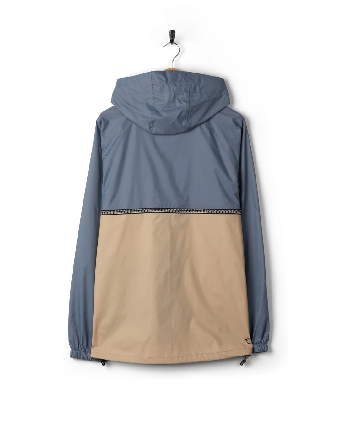 Rainer Tribal Mens Waterproof Packable Rain Jacket in Blue/Beige - Image 16