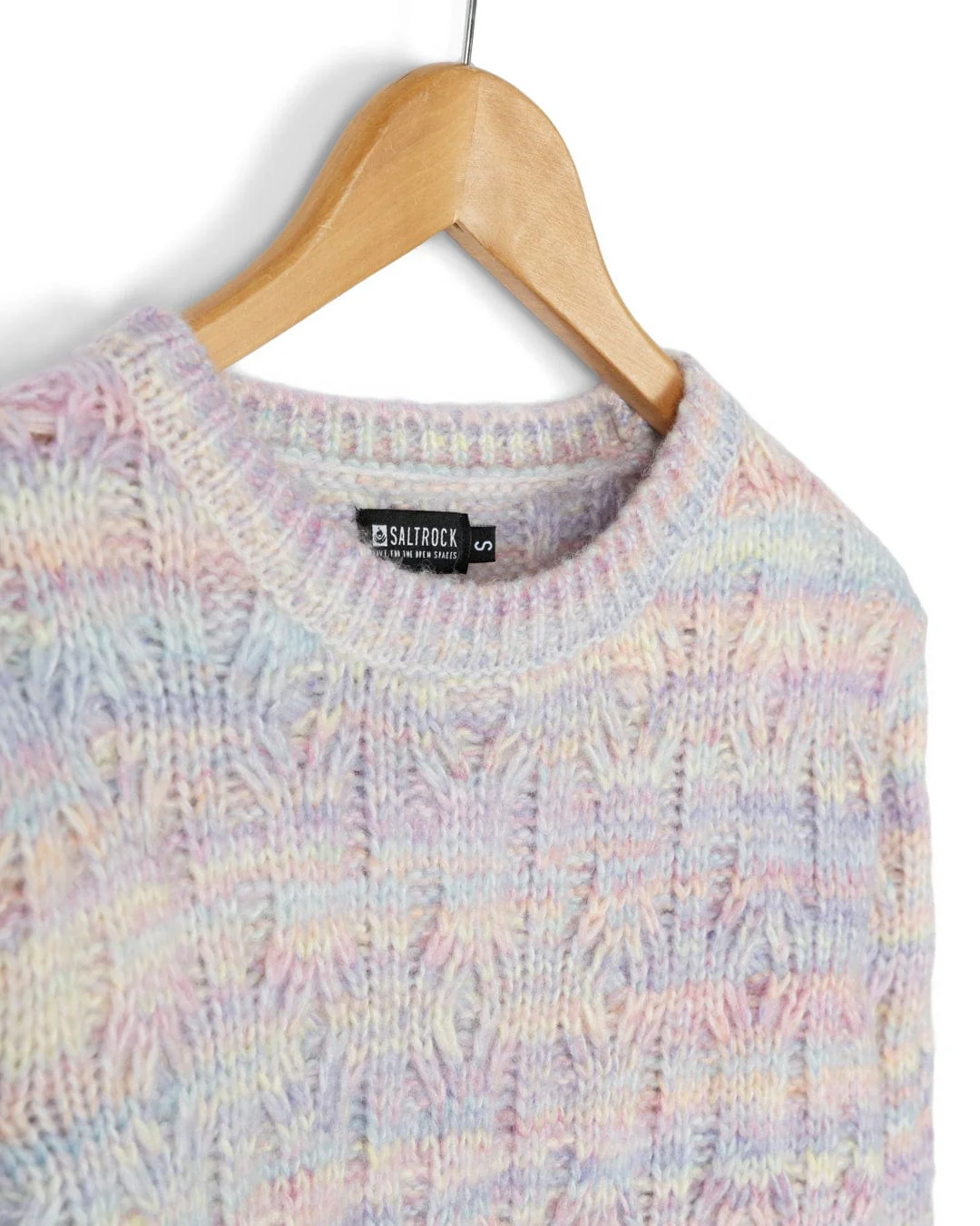 Reeny Womens Pastel Cable Jumper in Purple - Image 13