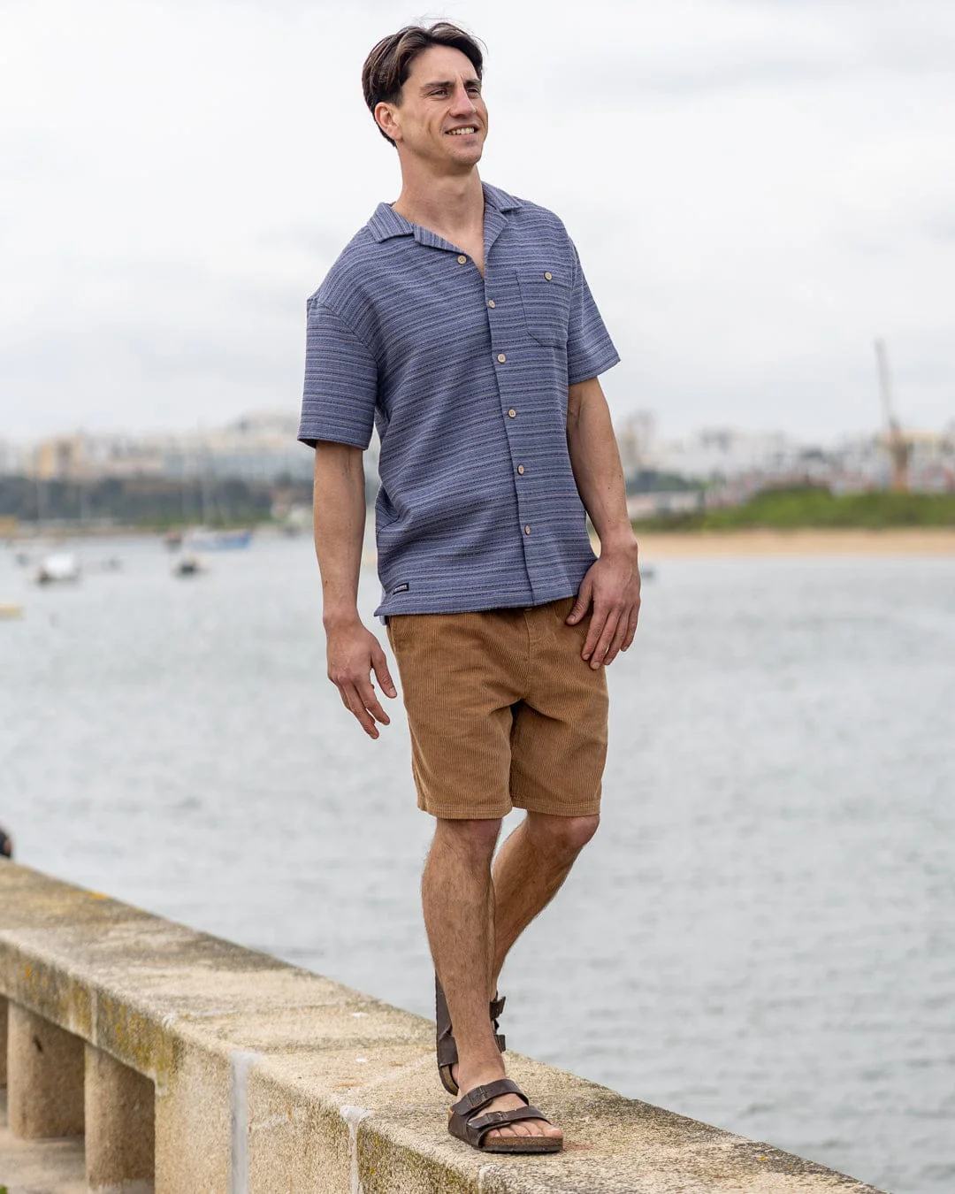 Resort Shirt Mens Short Sleeve Shirt in Blue - Image 11