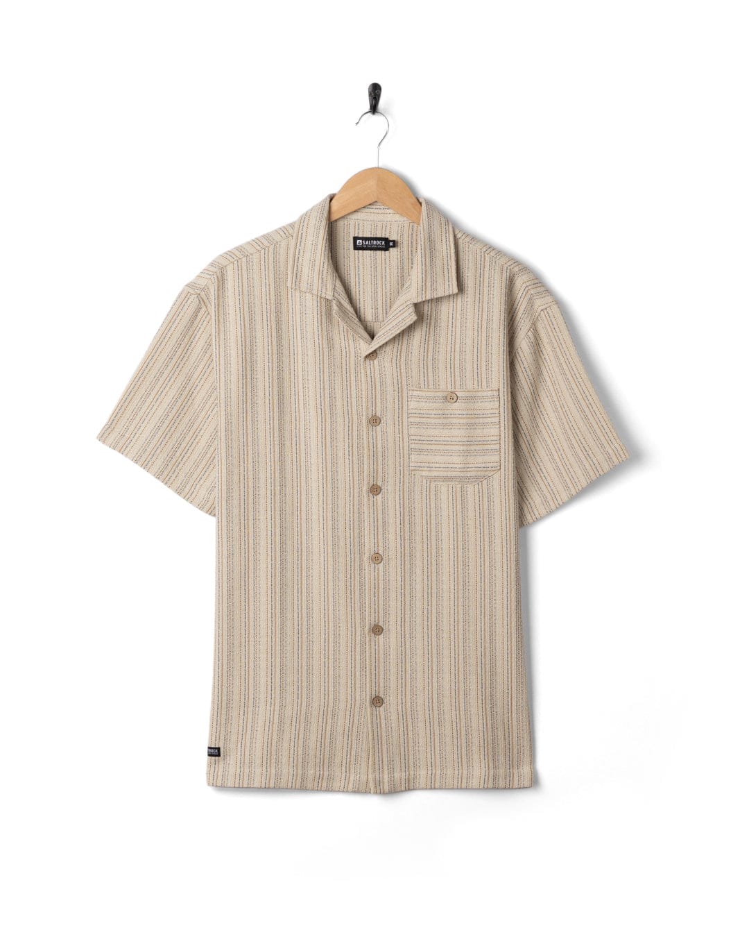Resort Shirt Mens Short Sleeve Shirt in Cream - Image 6