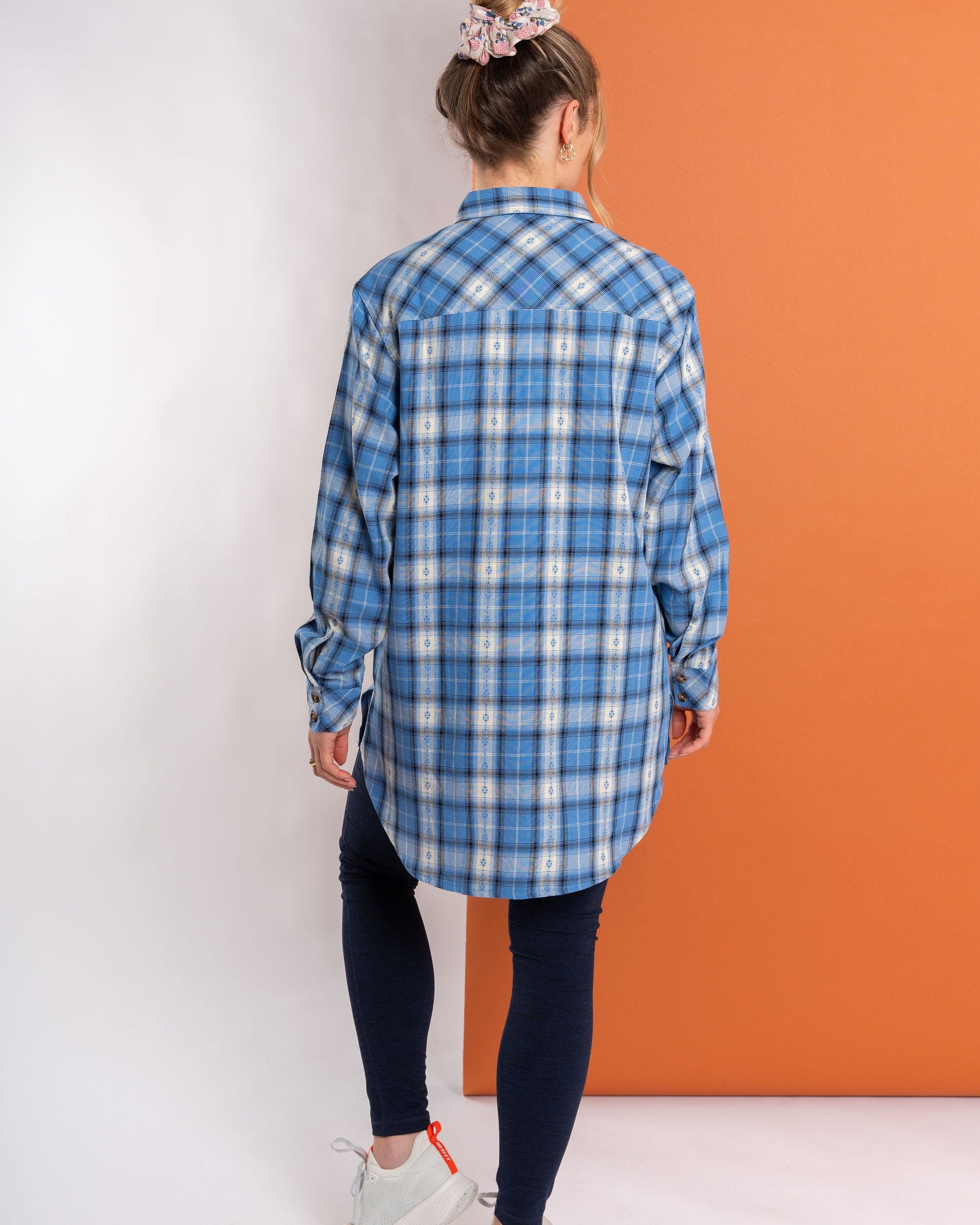 Roxanne  Womens Longline Shirt in Blue - Image 7