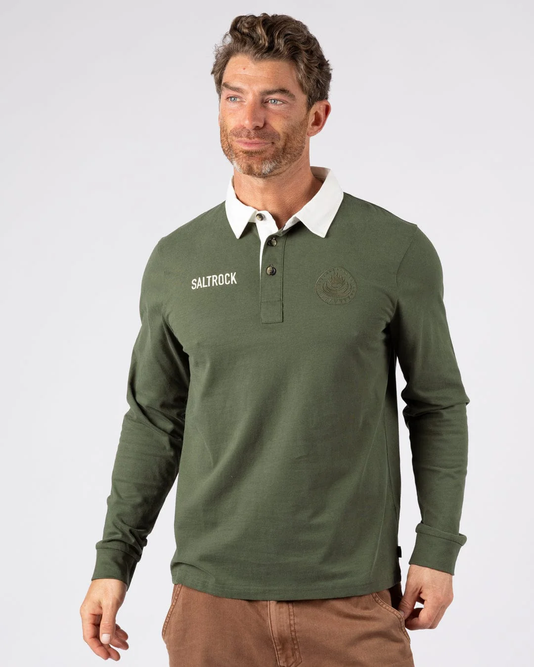 Rugby Field Notes Mens Long Sleeve T-Shirt in Dark Green