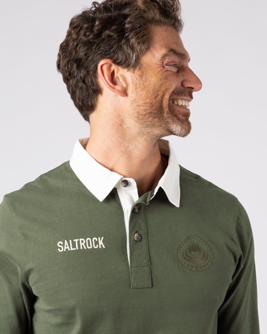 Rugby Field Notes Mens Long Sleeve T-Shirt in Dark Green - Image 2