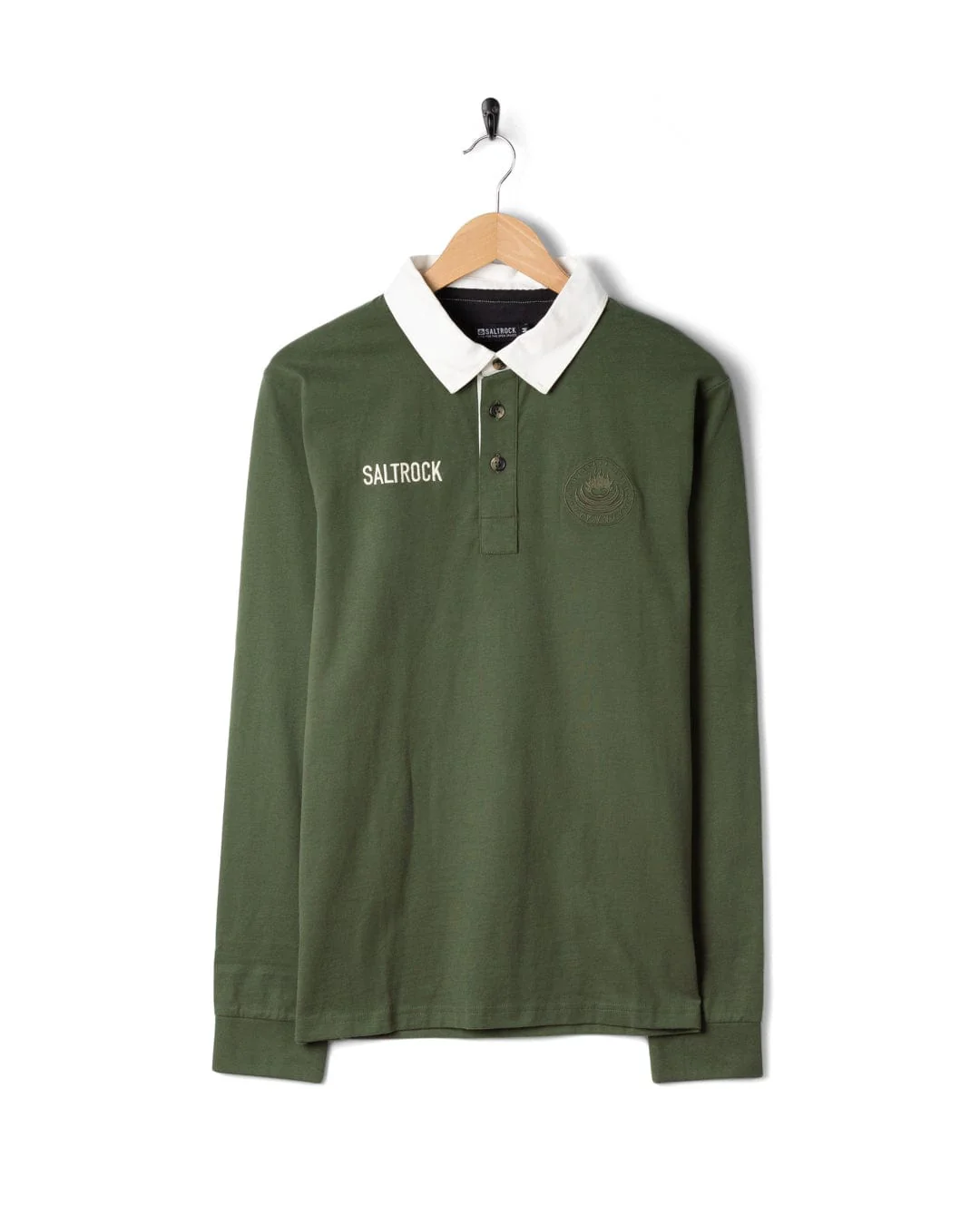 Rugby Field Notes Mens Long Sleeve T-Shirt in Dark Green - Image 3