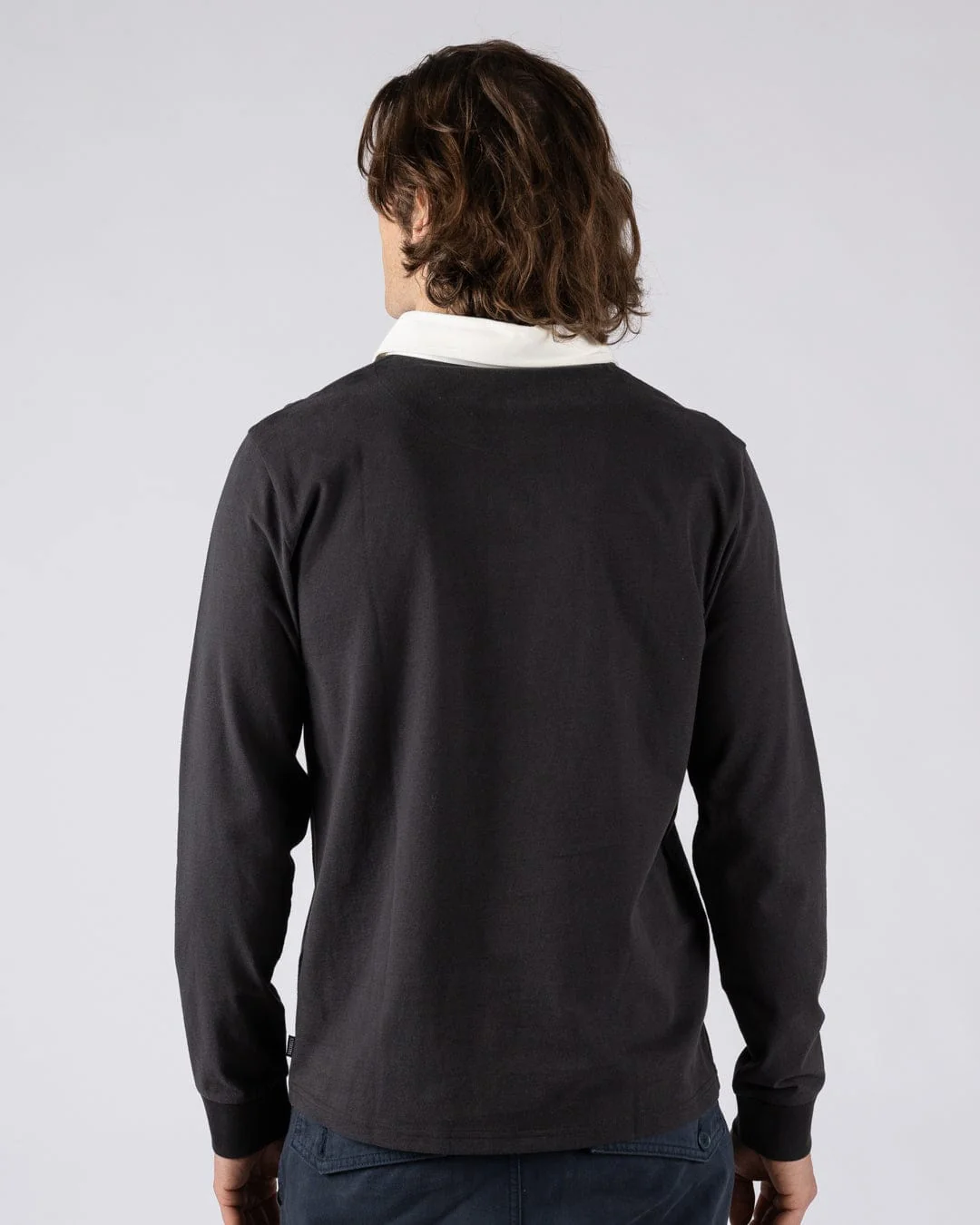 Rugby Field Notes Mens Long Sleeve T-Shirt in Dark Grey - Image 4