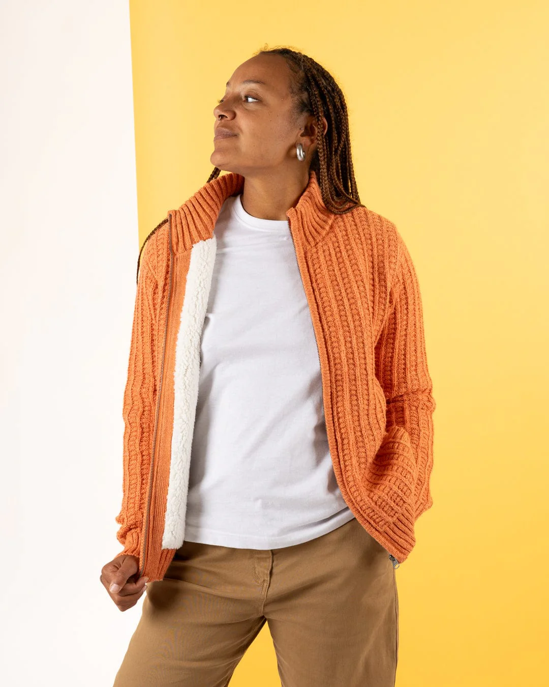 Rupa Womens Borg Lined Knit in Orange - Image 10