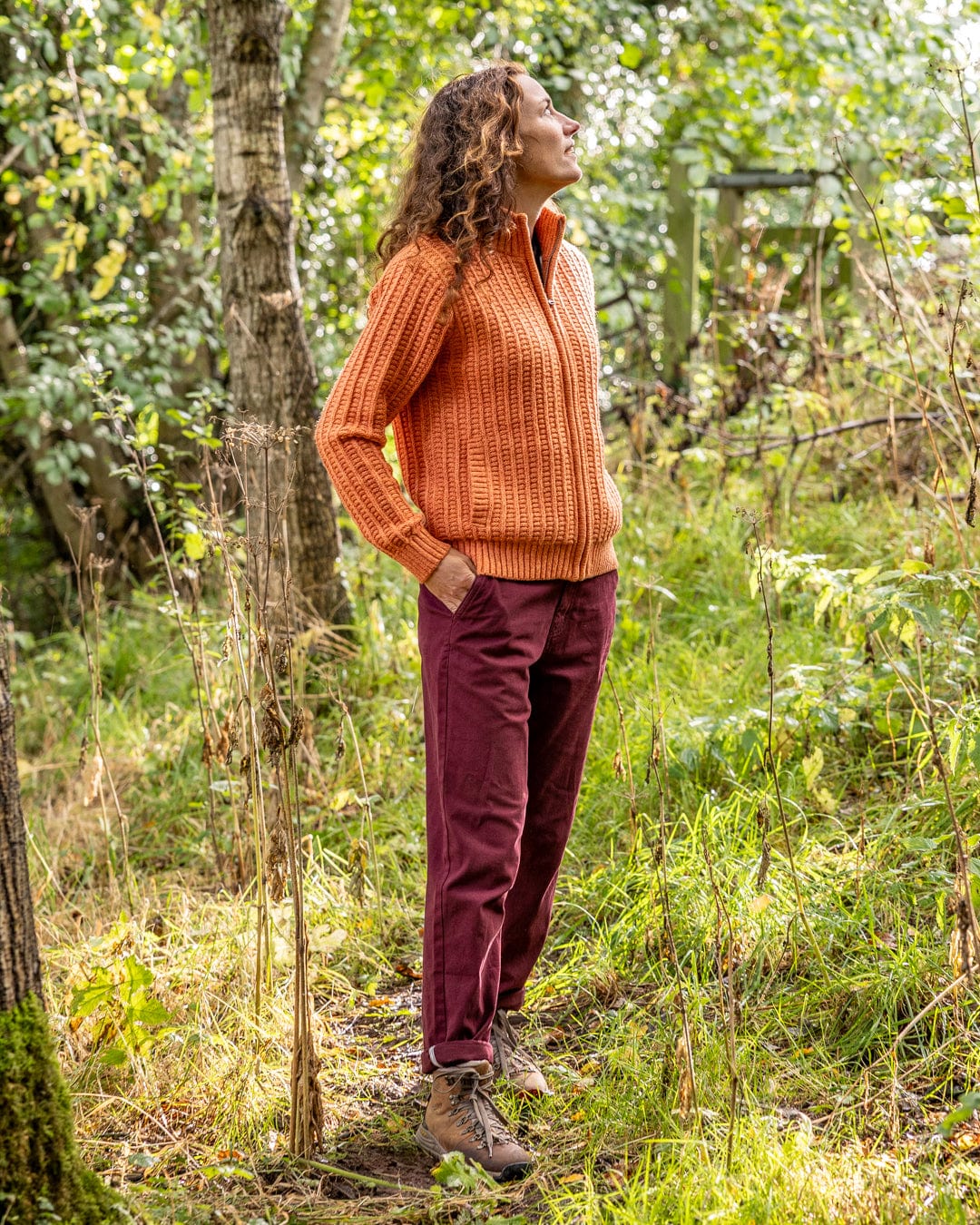 Rupa Womens Borg Lined Knit in Orange - Image 5