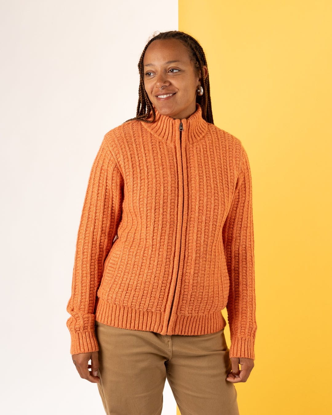 Rupa Womens Borg Lined Knit in Orange - Image 6
