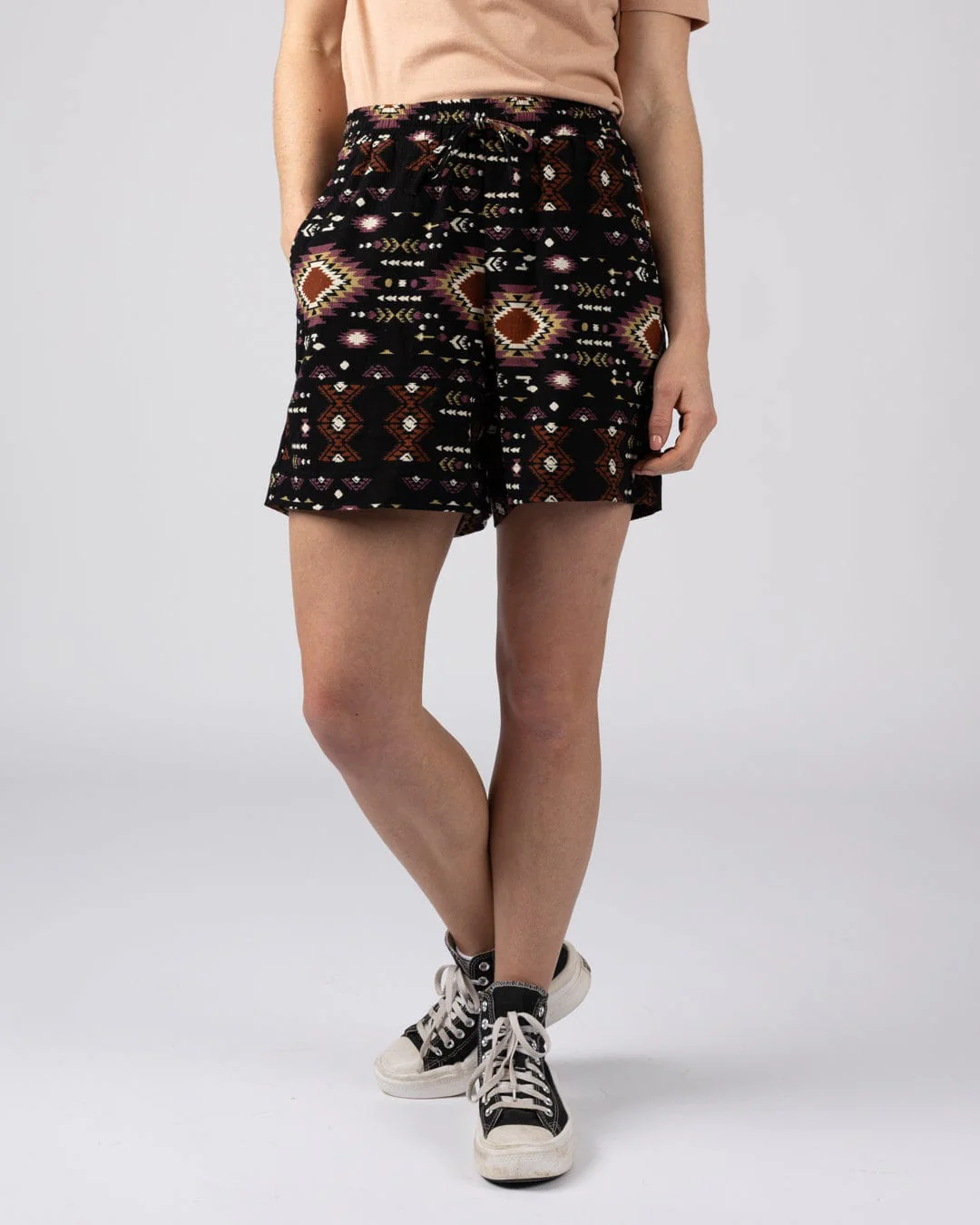 Sabina Womens Woven Short in Dark Grey - Image 3
