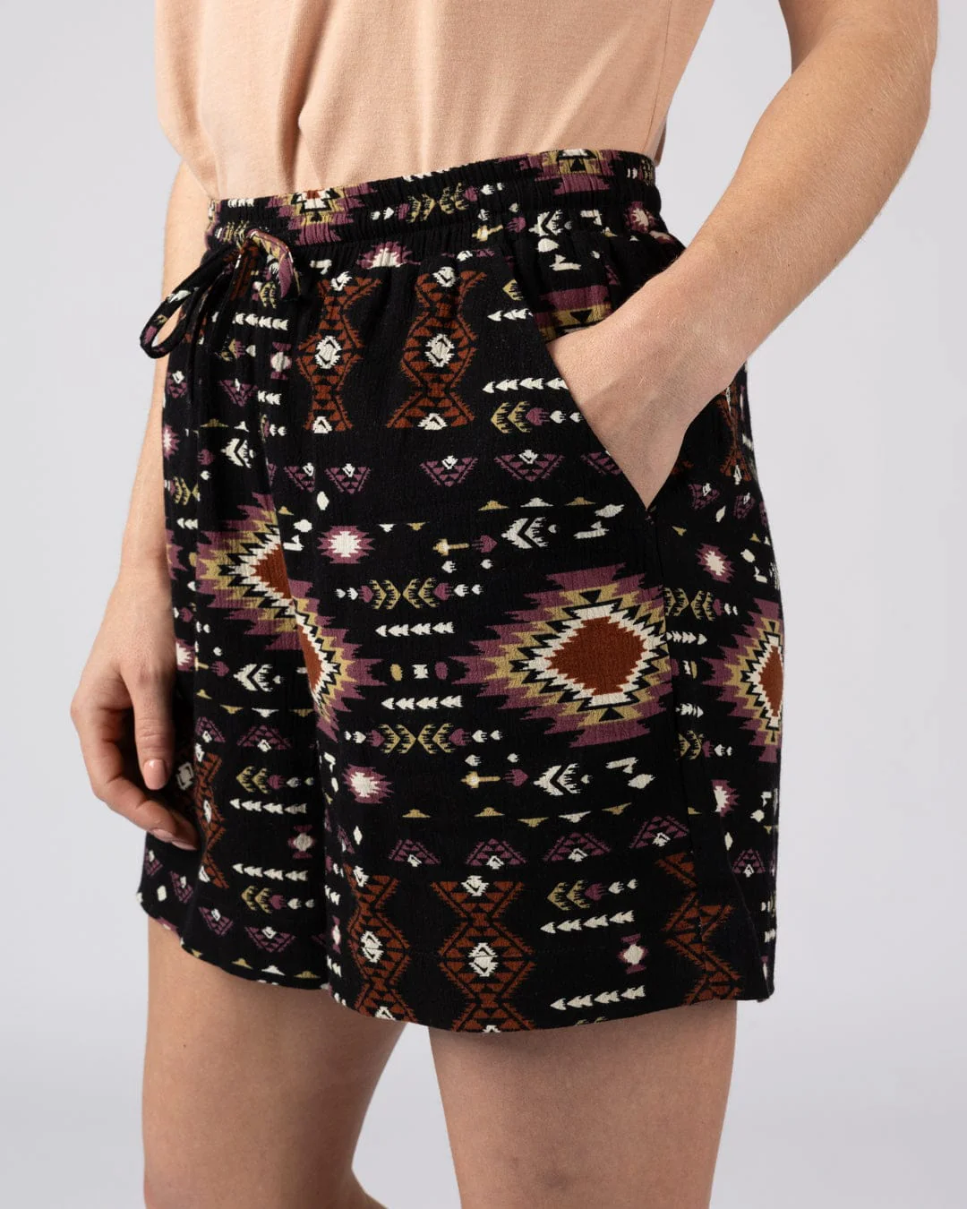 Sabina Womens Woven Short in Dark Grey - Image 7