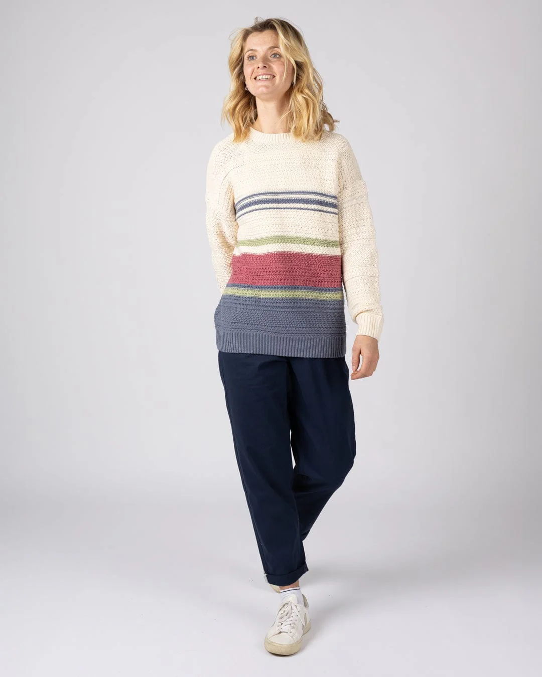 Sable Womens Long Sleeve Jumper in Cream - Image 7