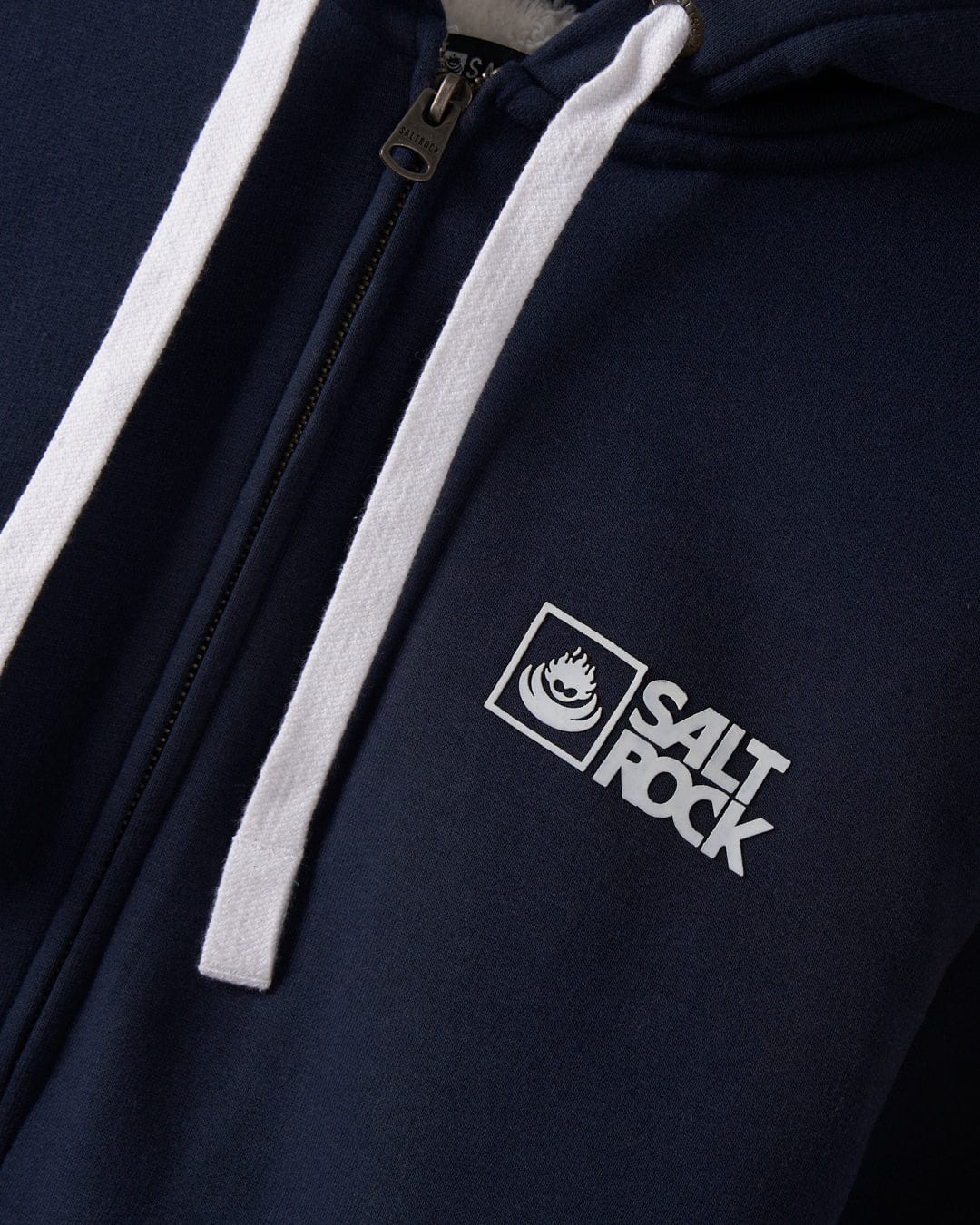 Essential Mens Fur Lined Hoodie in Dark Blue - Image 5