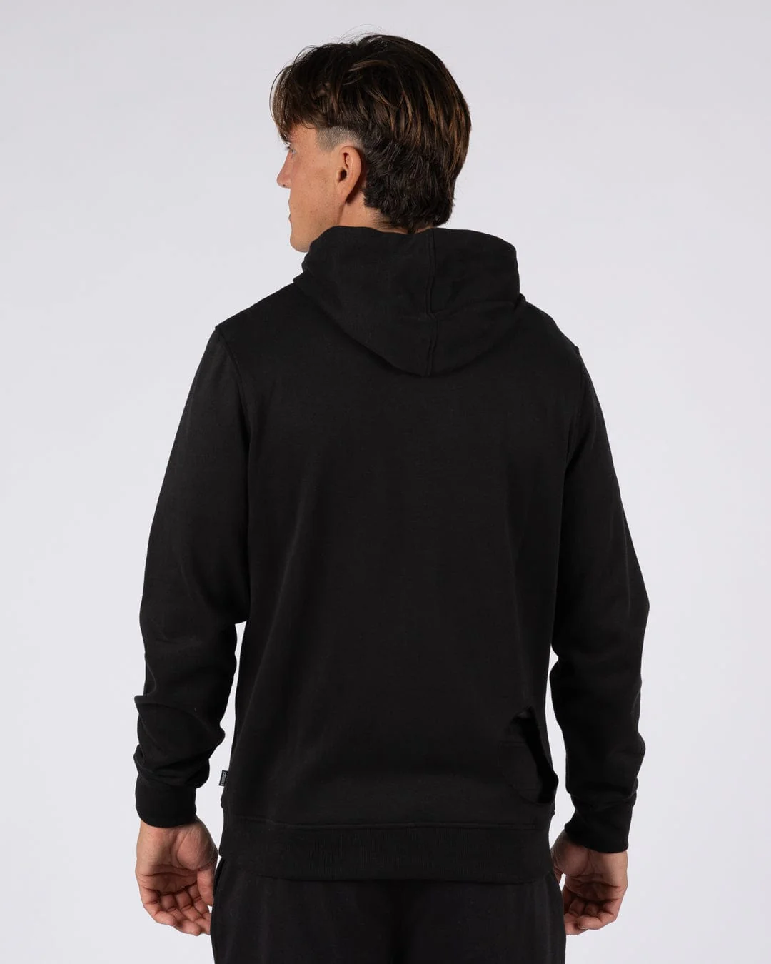 Essential Mens Pop Hoodie in Black - Image 4