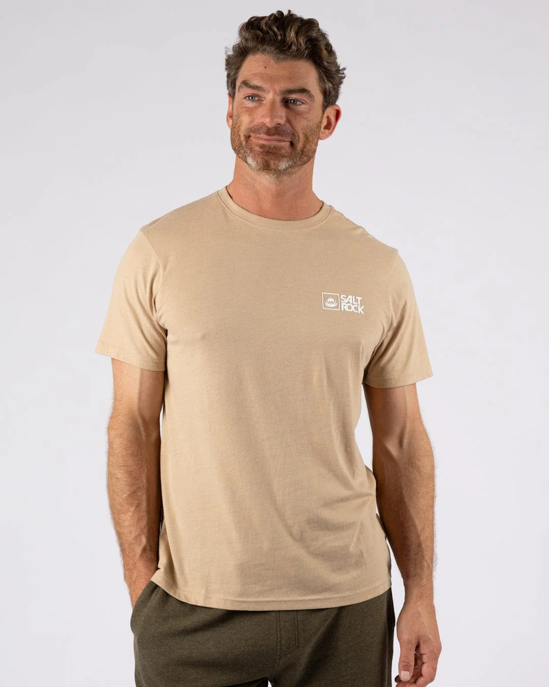 Essential Mens Short Sleeve T-Shirt in Beige