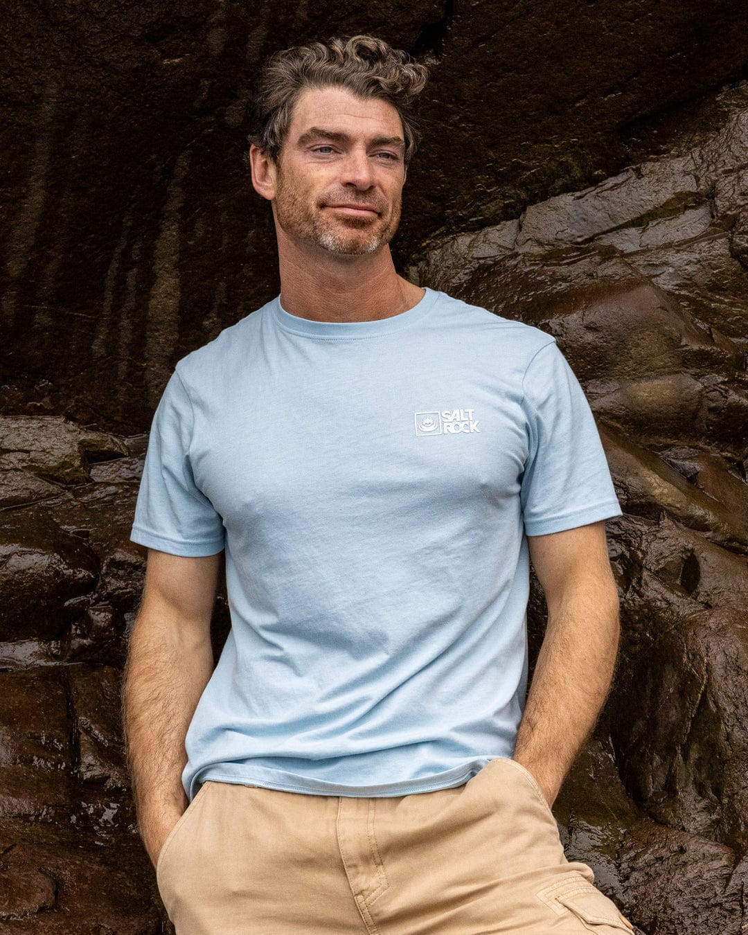 Essential Mens Short Sleeve T-Shirt in Light Blue - Image 2