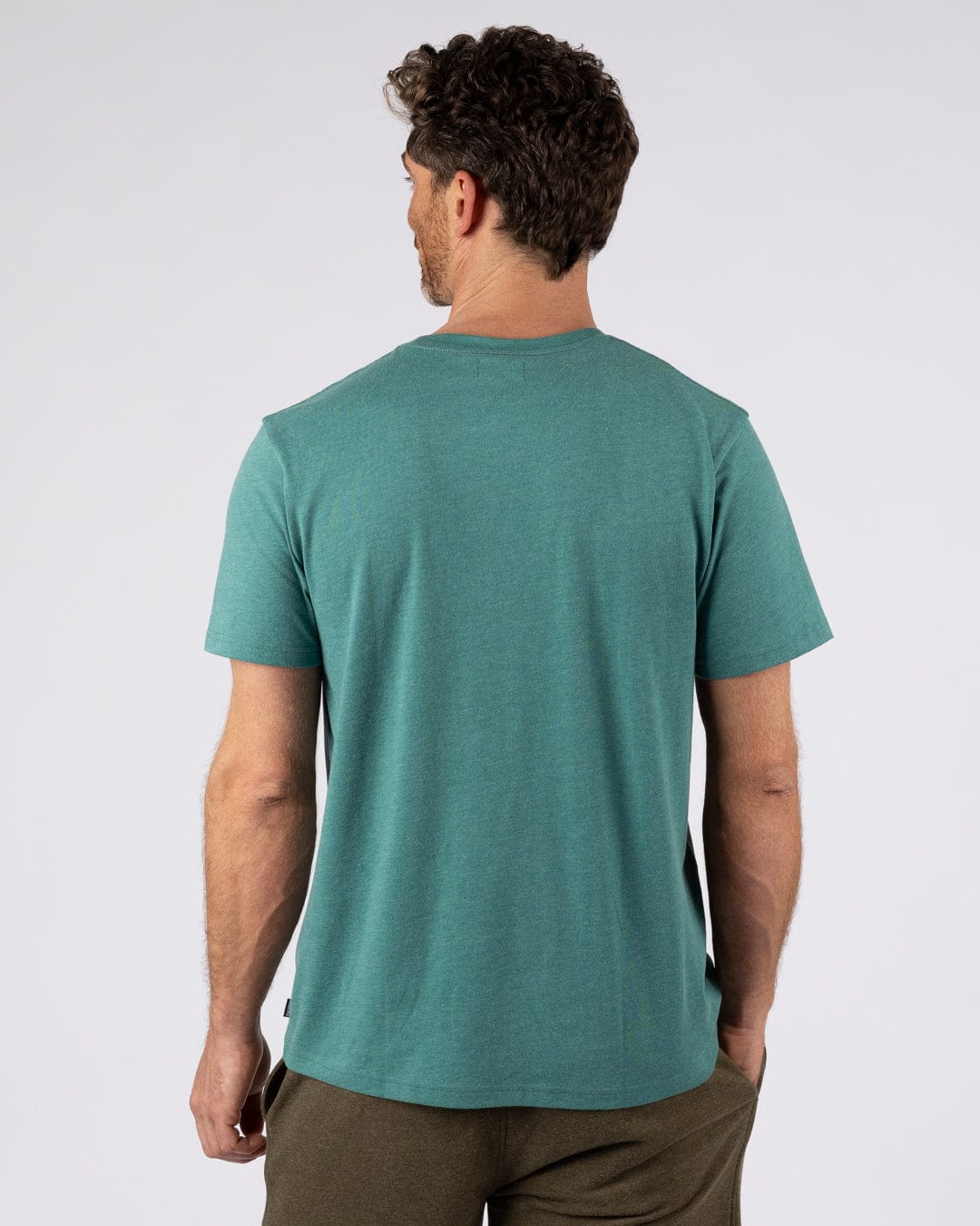 Essential Mens Short Sleeve T-Shirt in Teal - Image 3