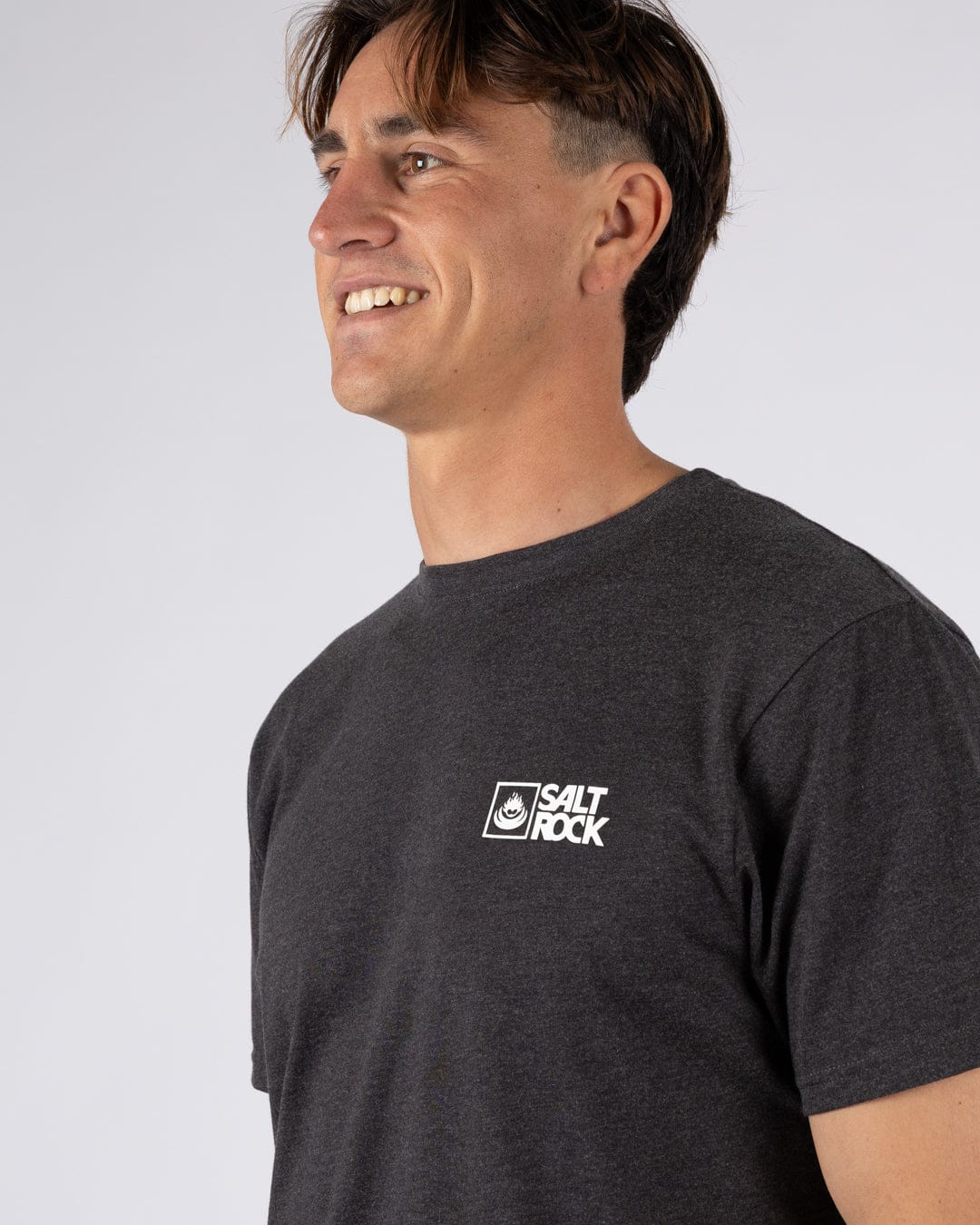 Essential Mens Short Sleeve T-Shirt in Dark Grey - Image 3