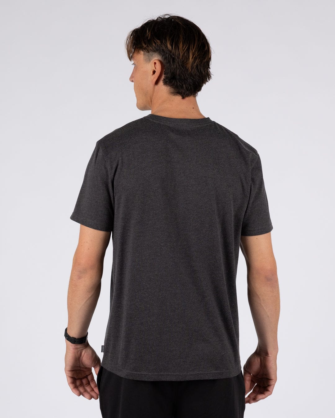 Essential Mens Short Sleeve T-Shirt in Dark Grey - Image 4