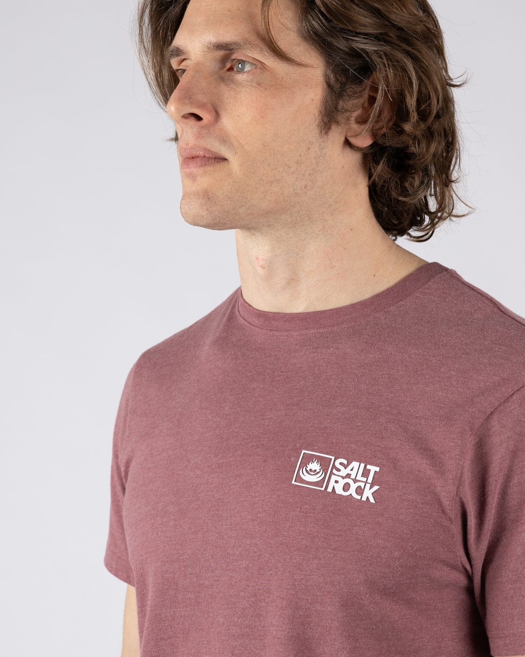 Essential Mens Short Sleeve T-Shirt in Dark Pink - Image 2